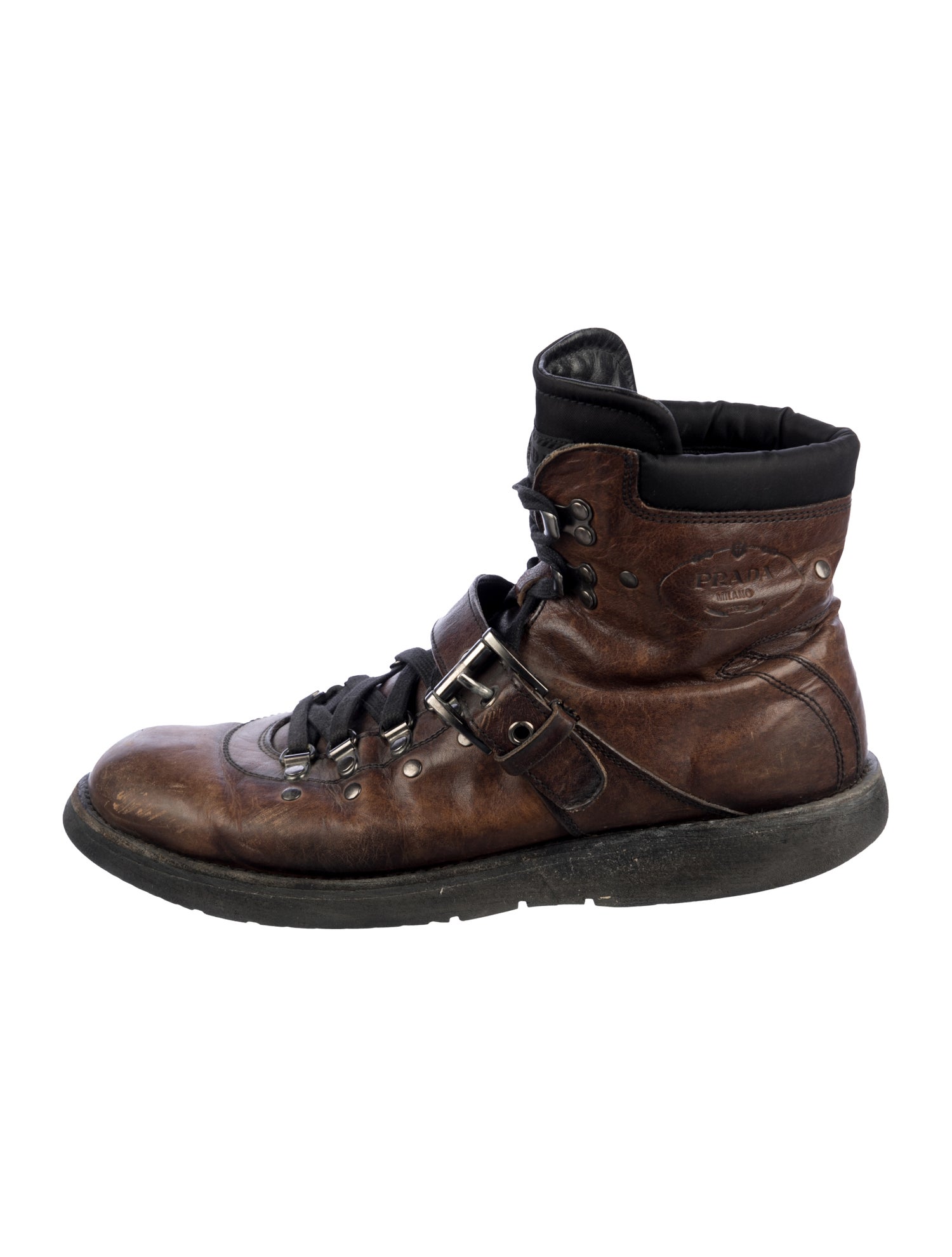 Prada Leather Hiking Boots