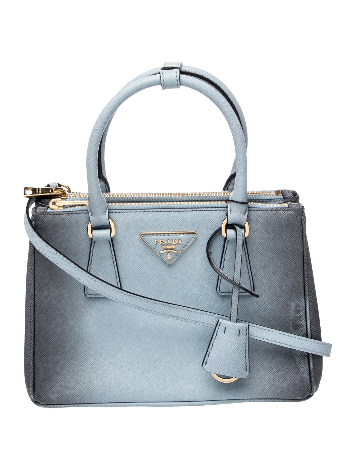 Prada Saffiano Leather Airbrushed Galleria Double Zip Small