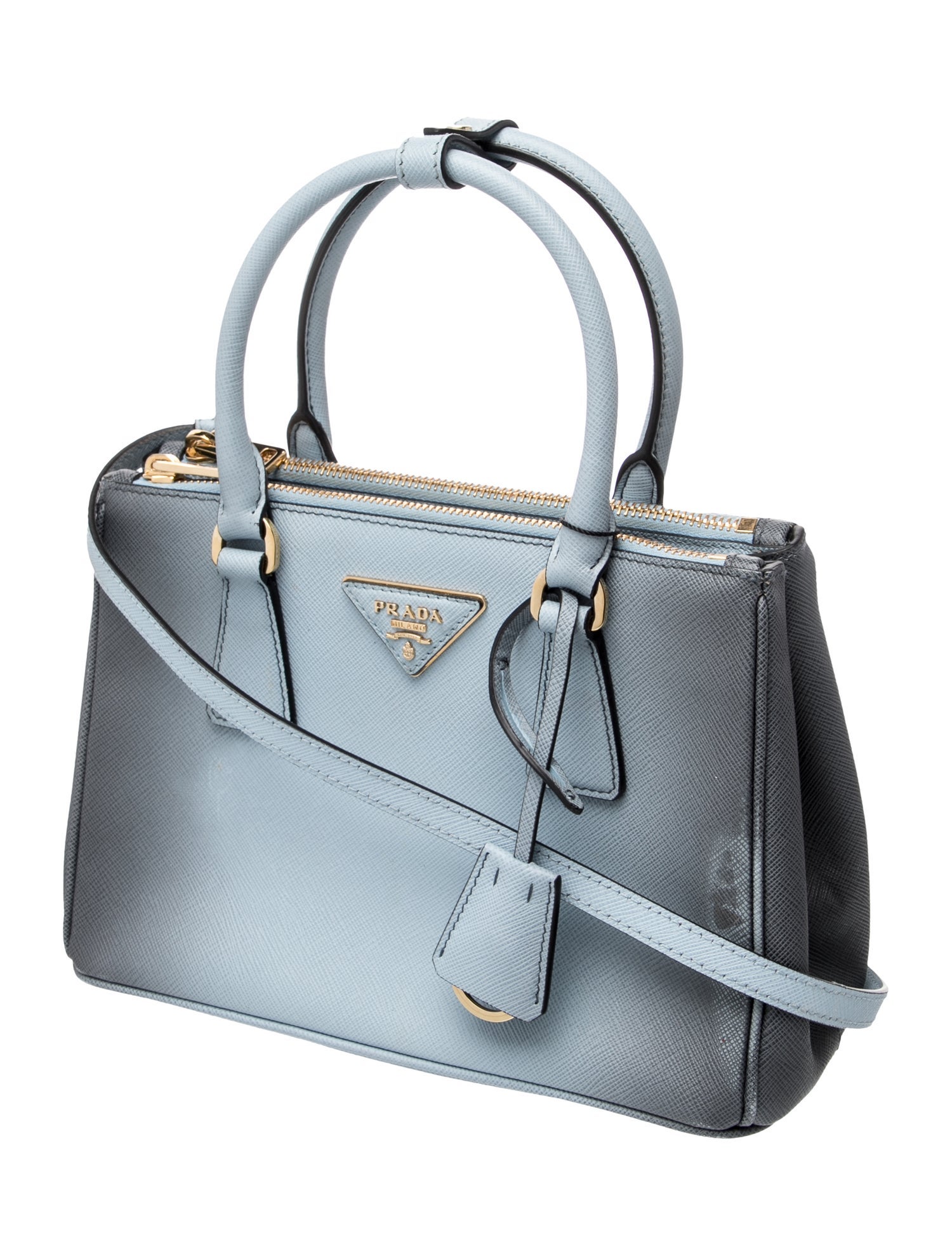 Prada Saffiano Leather Airbrushed Galleria Double Zip Small