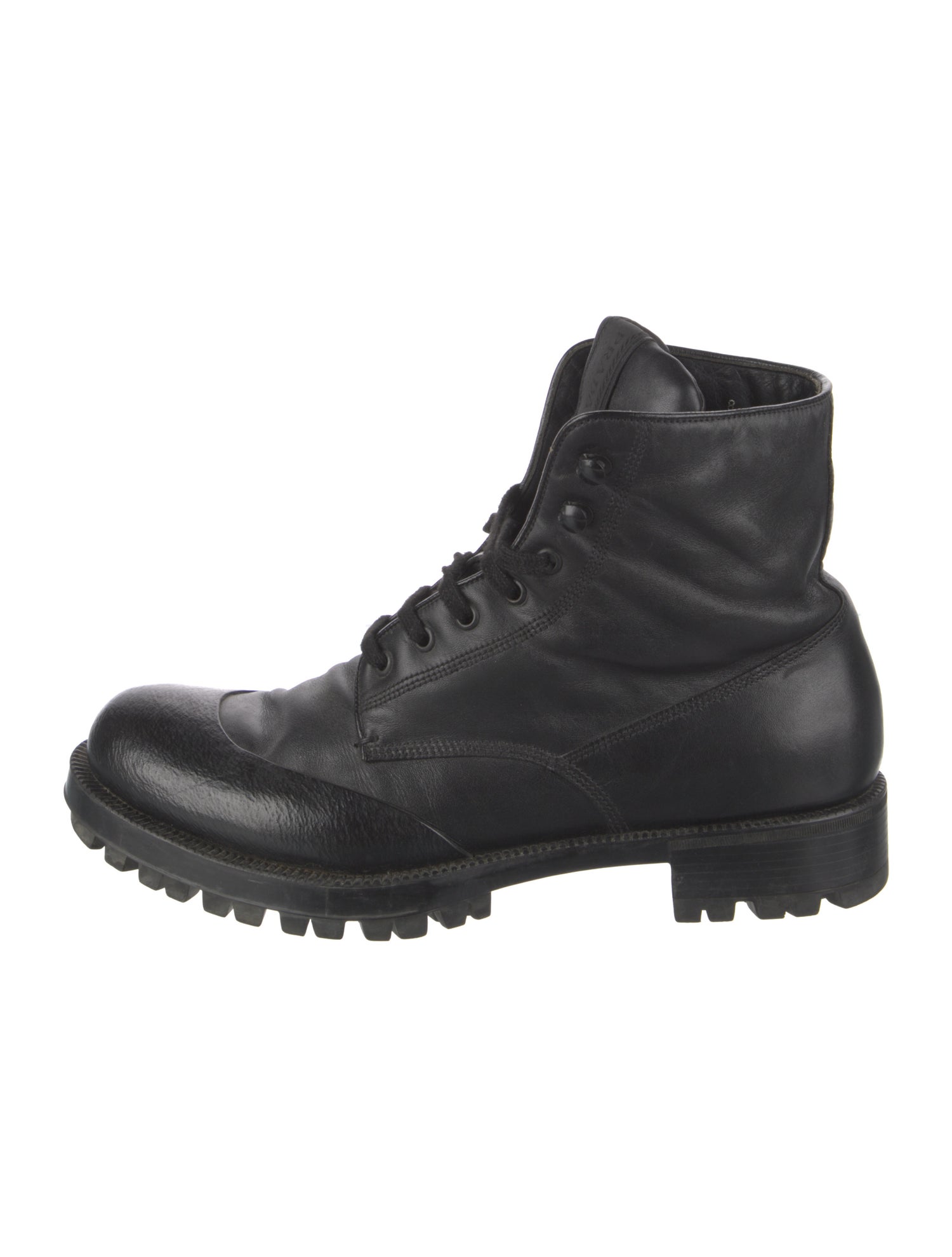 Prada Leather Combat Boots