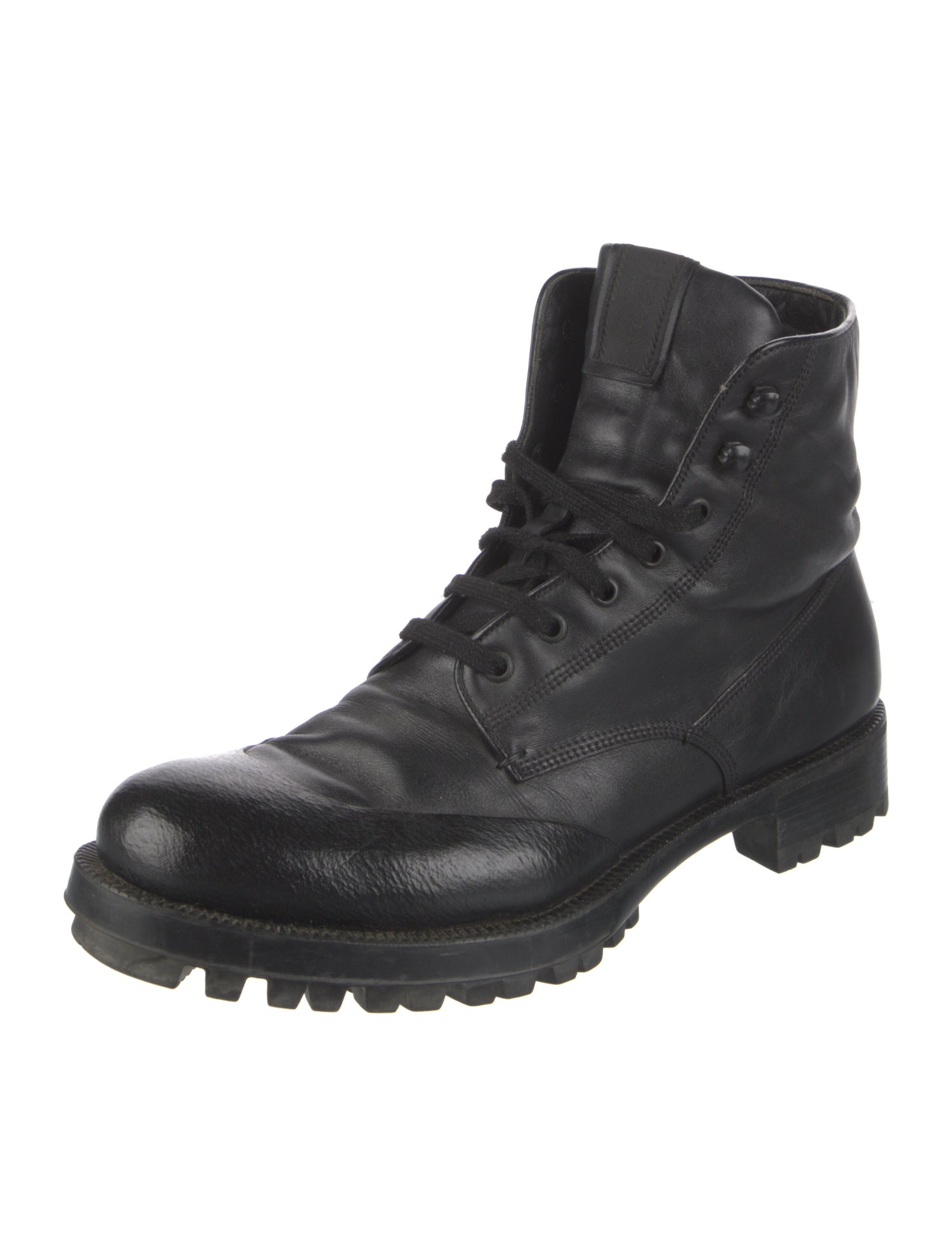 Prada Leather Combat Boots