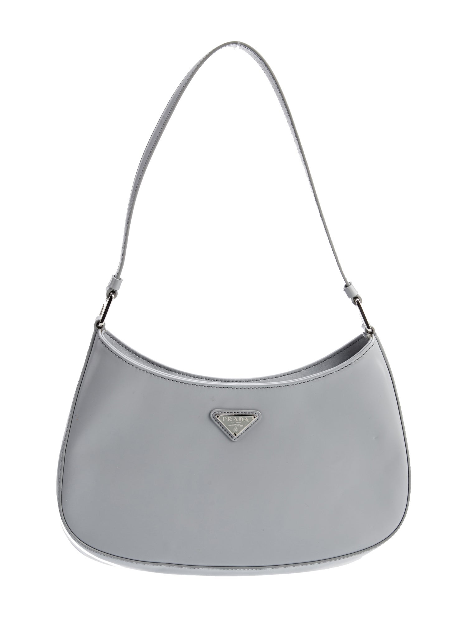 Prada Enameled Metal Triangle Cleo
