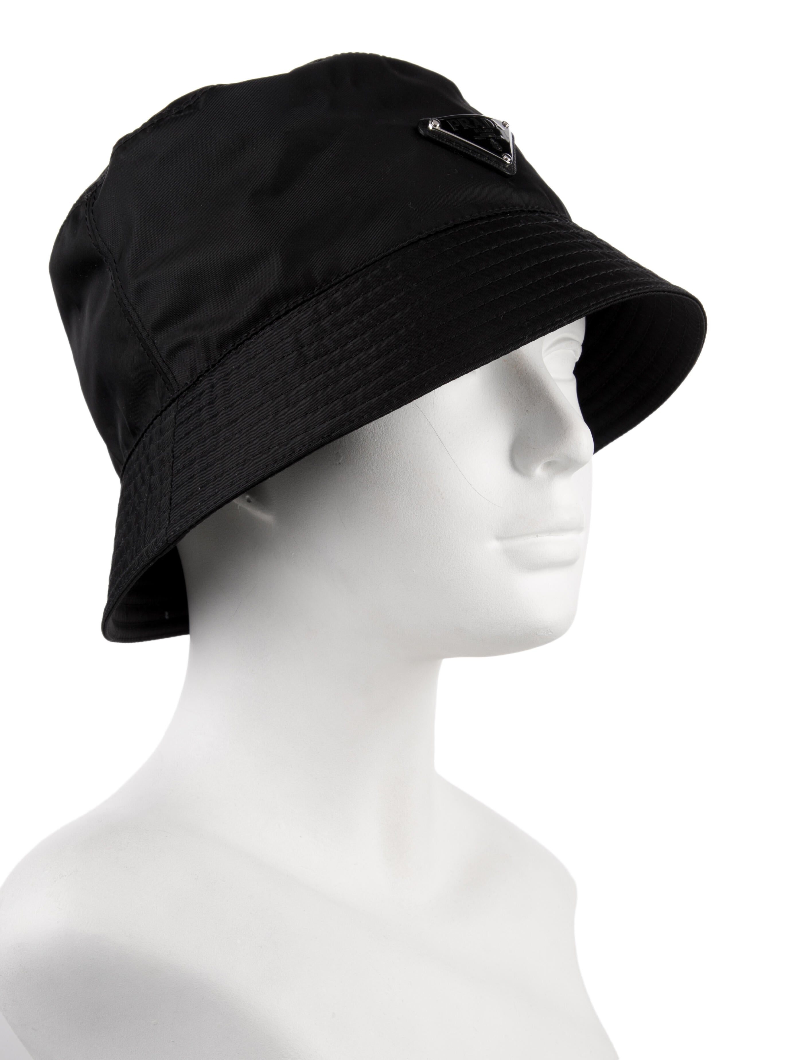 Prada Nylon Bucket Hat With Triangle Logo w/Tags