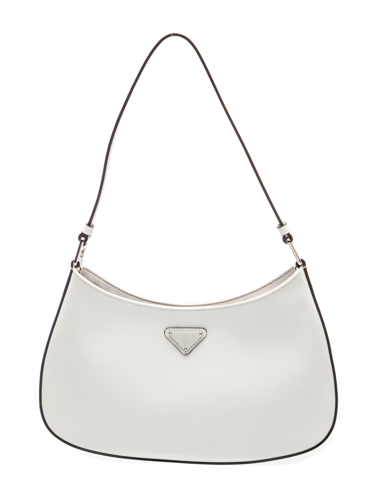 Prada Enameled Metal Triangle Cleo