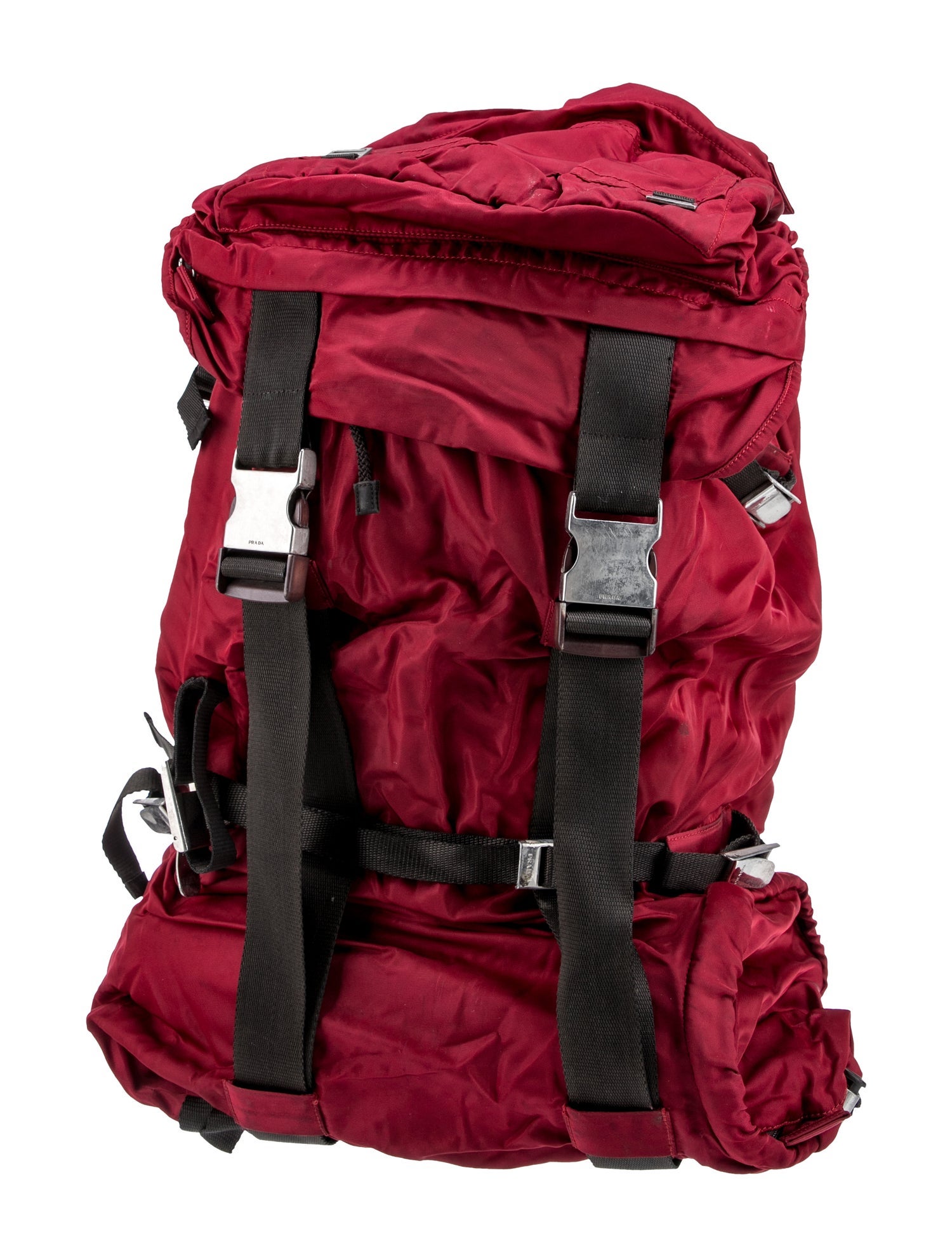 Prada Enameled Metal Triangle Backpack Vintage