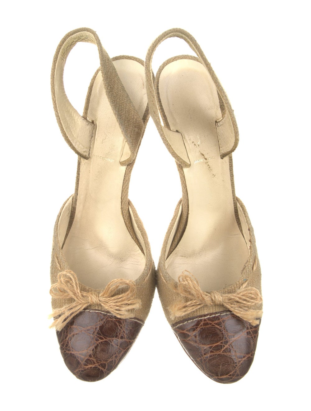 Prada Colorblock Pattern Bow Accents Slingback Pu… - image 3