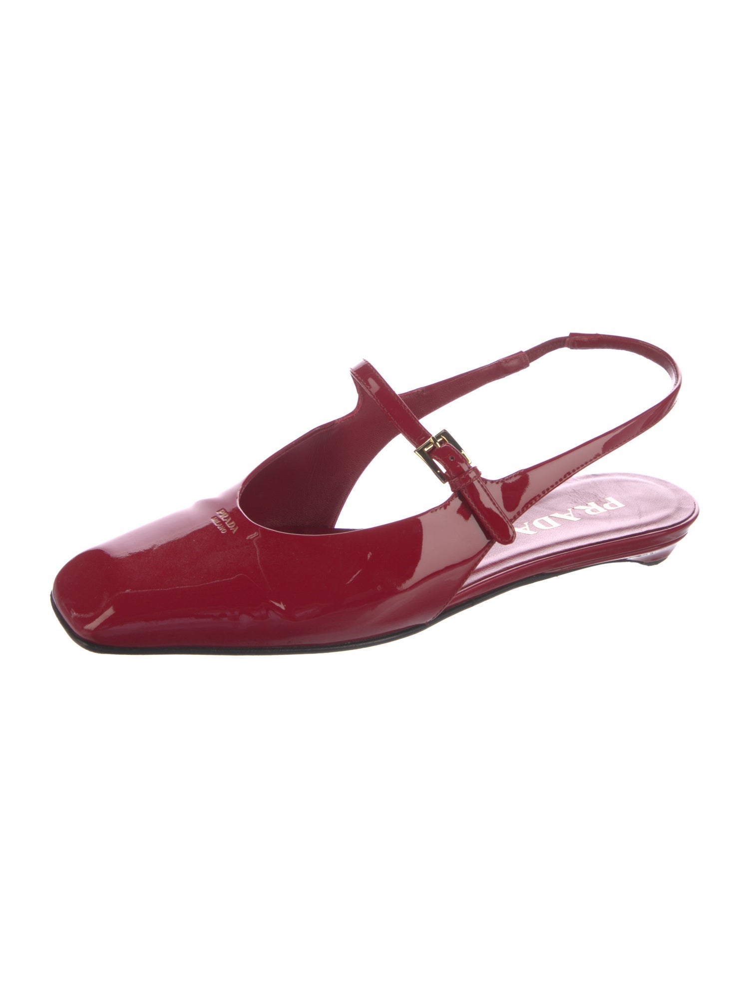 Prada Patent Leather Slingback Flats