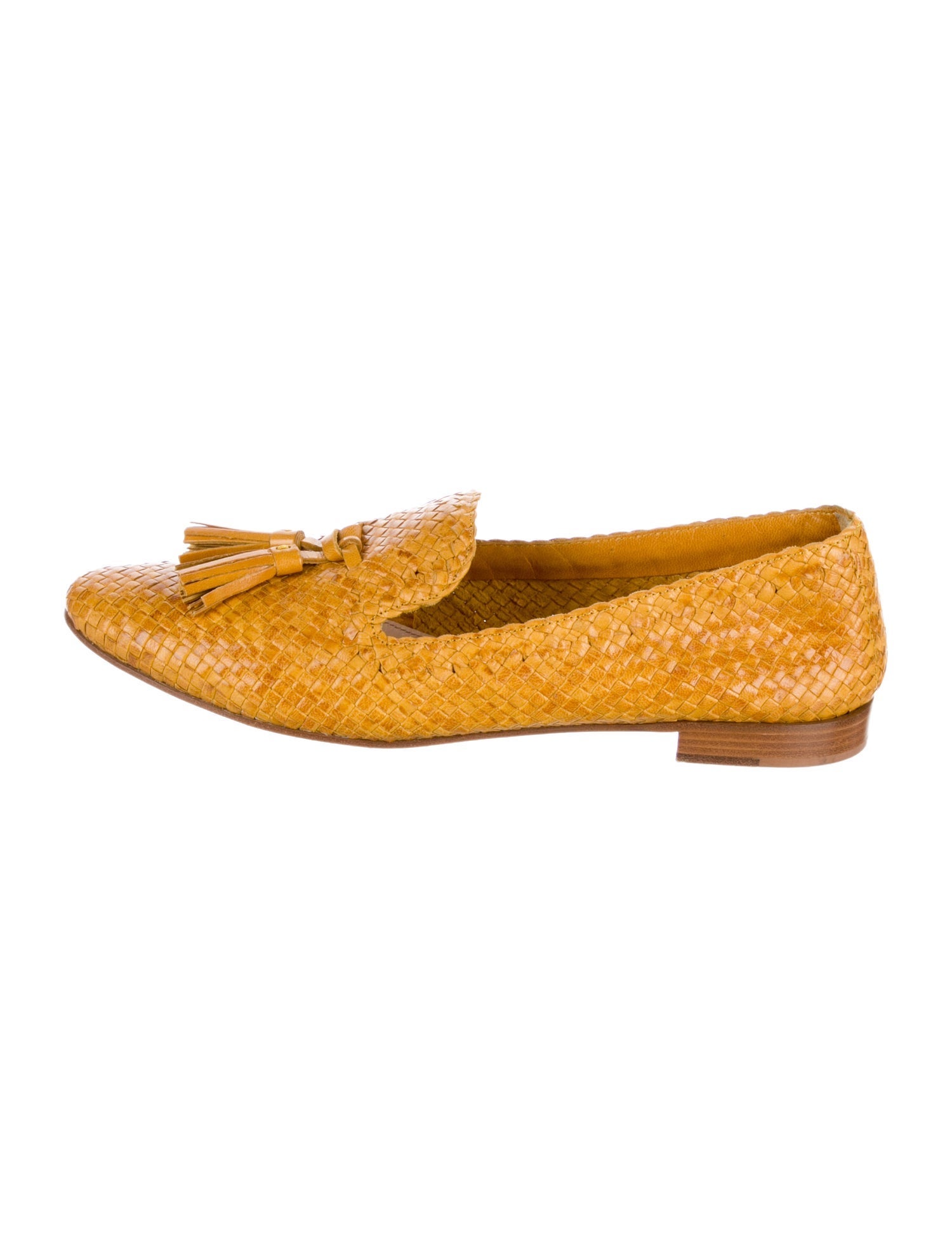 Prada Leather Tassel Accents Loafers