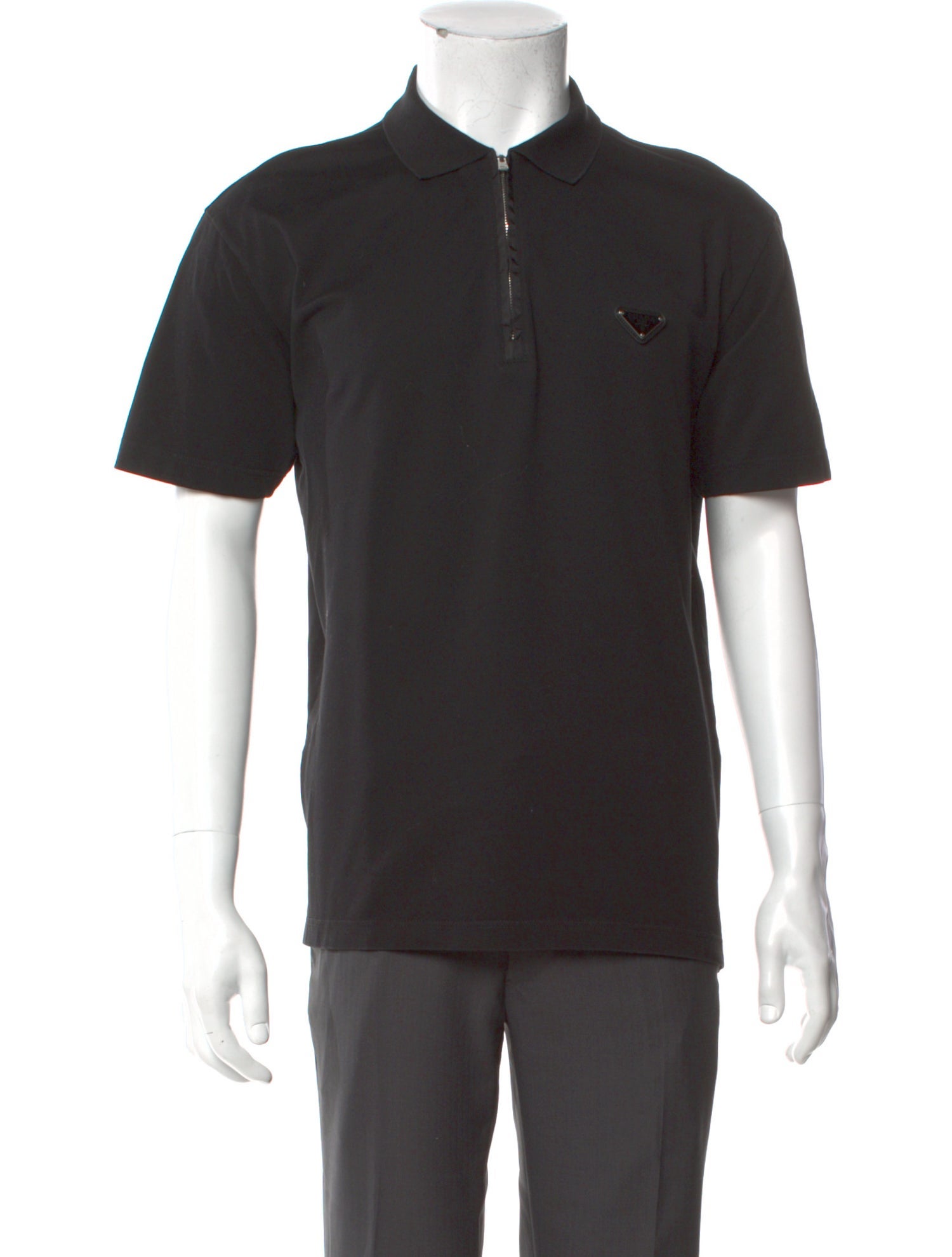 Prada 2024 Enameled Metal Triangle Polo Shirt