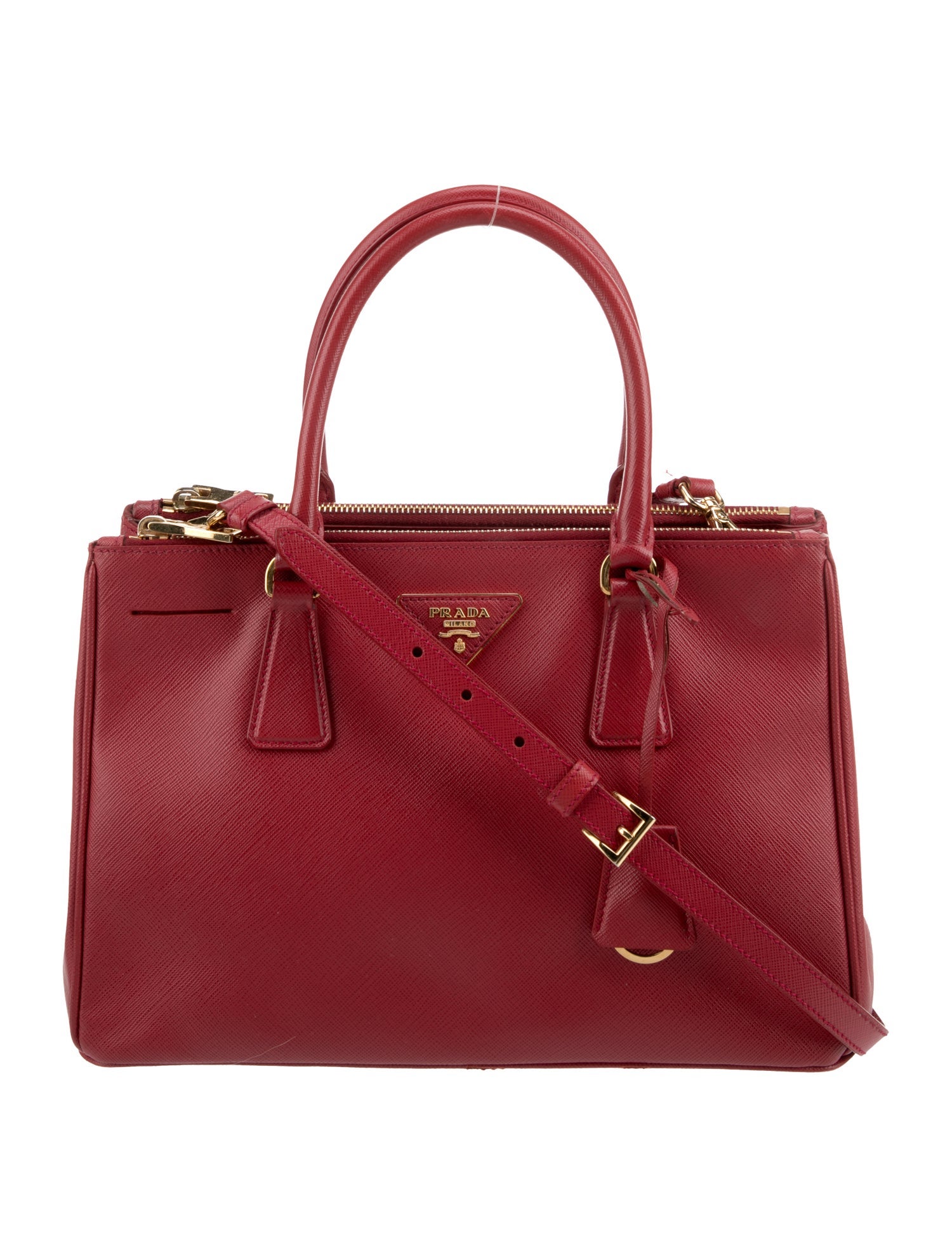 Prada Saffiano Lux Leather Galleria Double Zip Small
