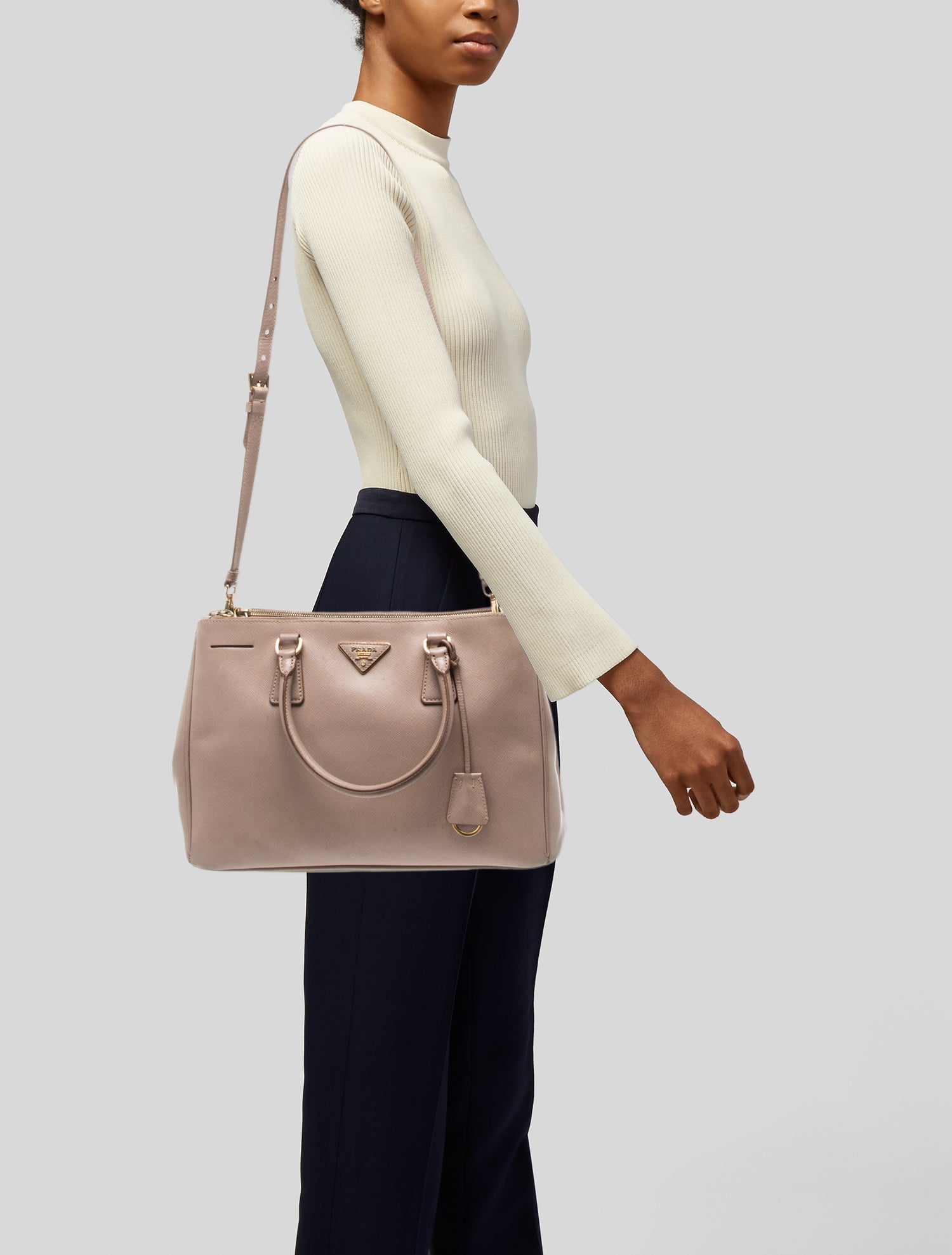 Prada Saffiano Leather Galleria Double Zip Medium