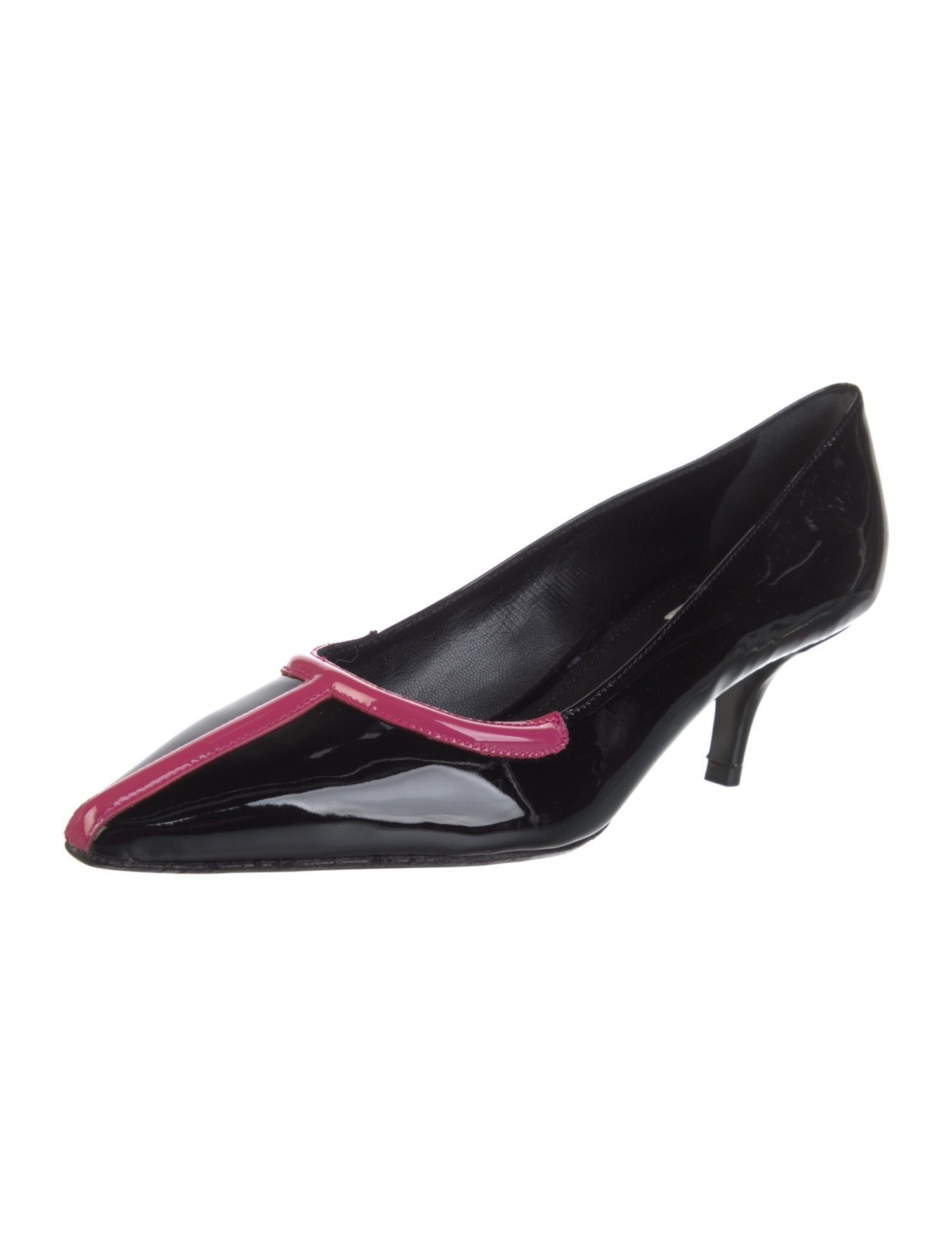 Prada Patent Leather Bow Accents Pumps