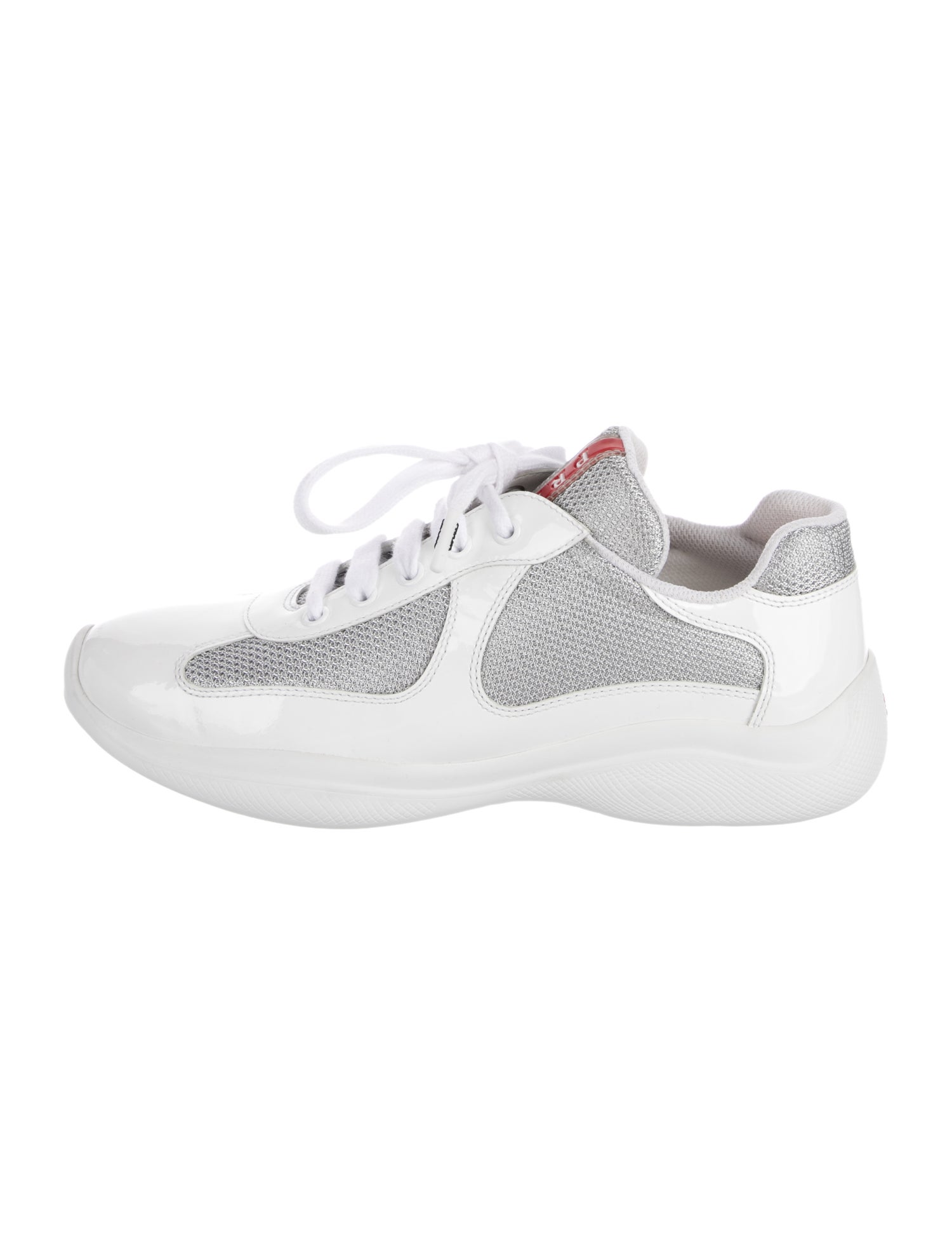 Prada Sport Patent Leather Patterned Athletic Sneakers