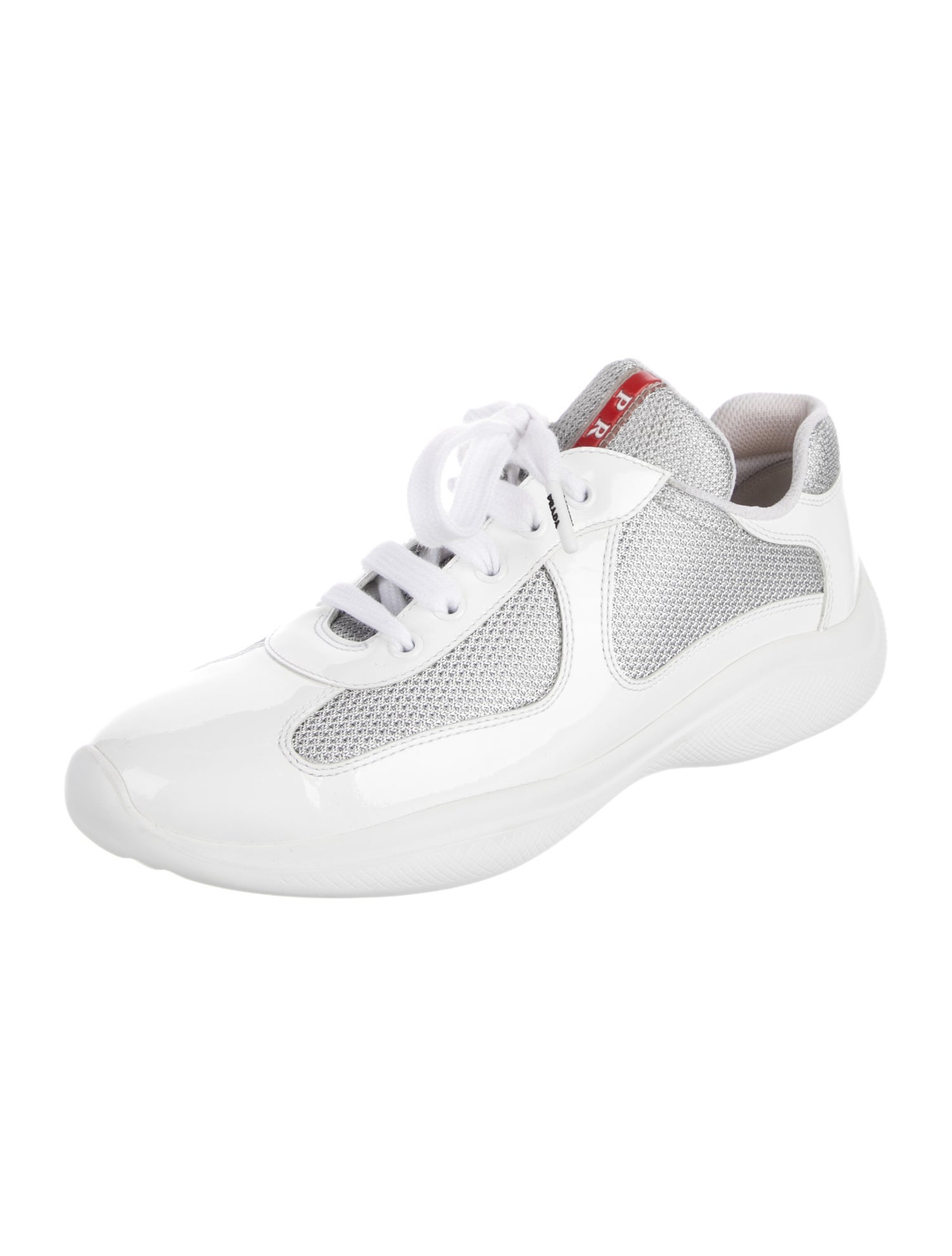 Prada Sport Patent Leather Patterned Athletic Sneakers