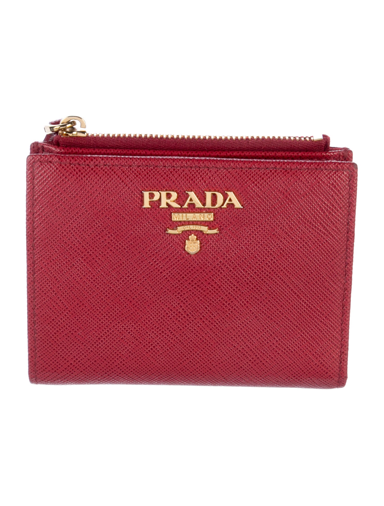 Prada Saffiano Metal Leather Compact Wallet