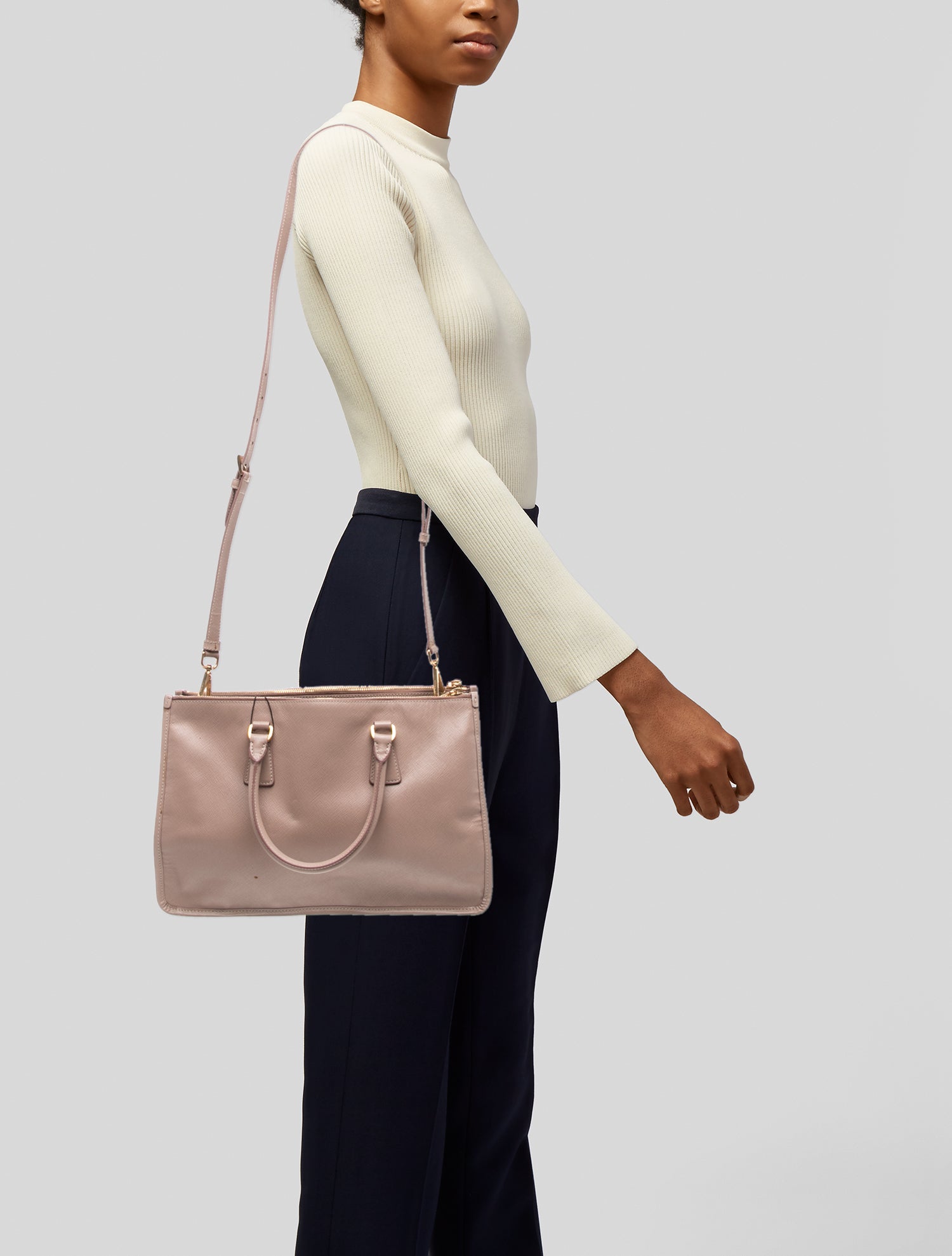 Prada Saffiano Leather Galleria Double Zip Medium