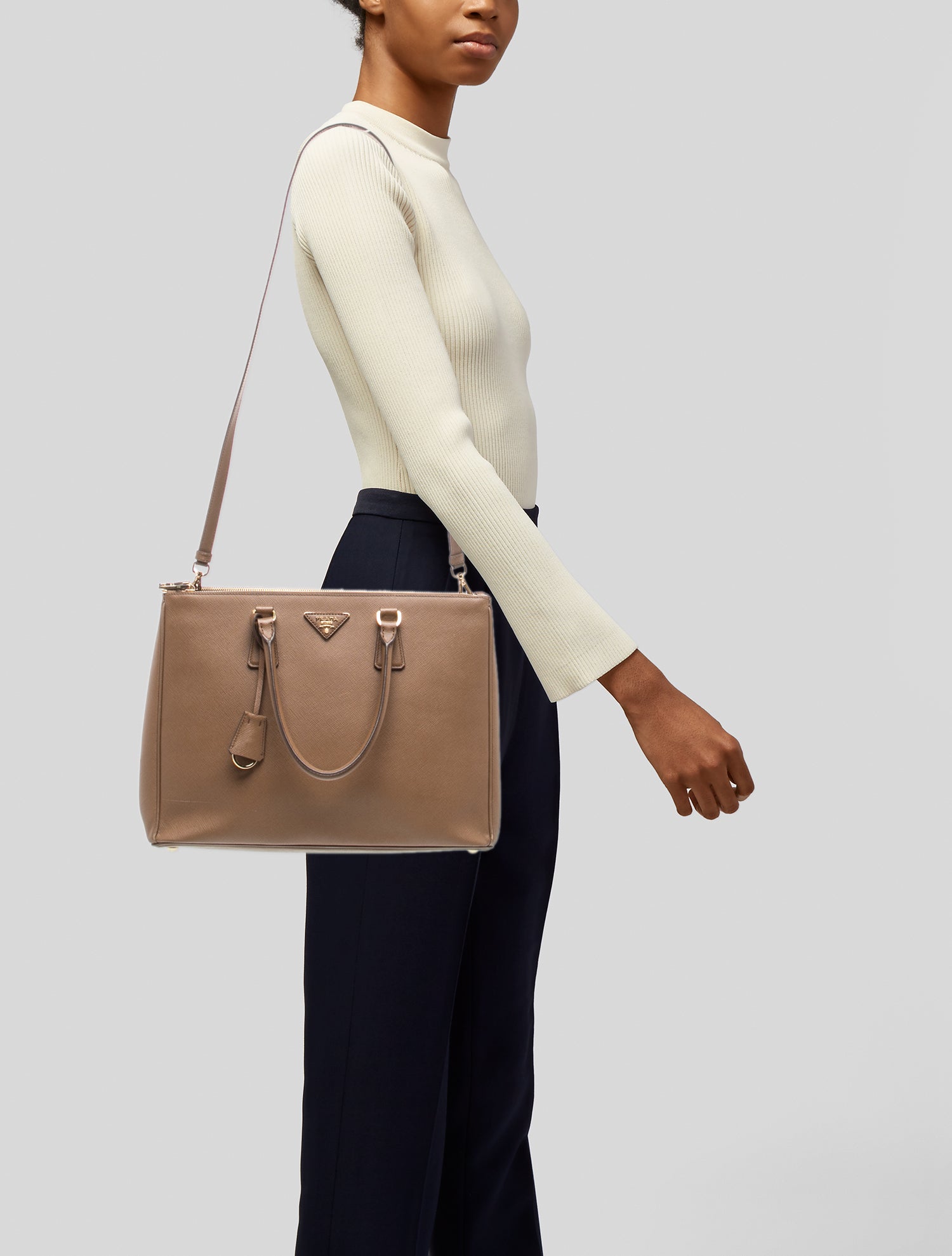 Prada Saffiano Leather Galleria Double Zip Large