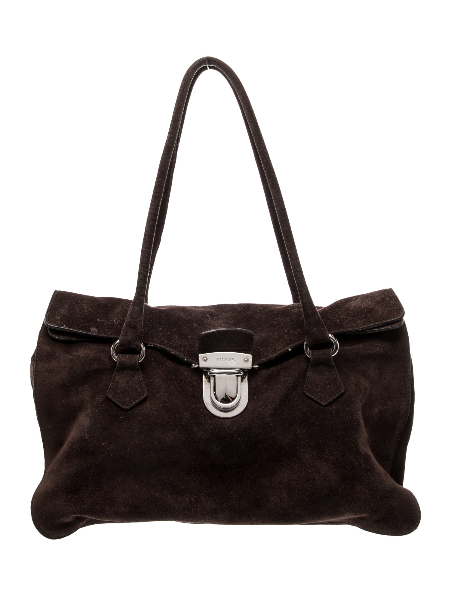 Prada Enameled Metal Triangle Galleria