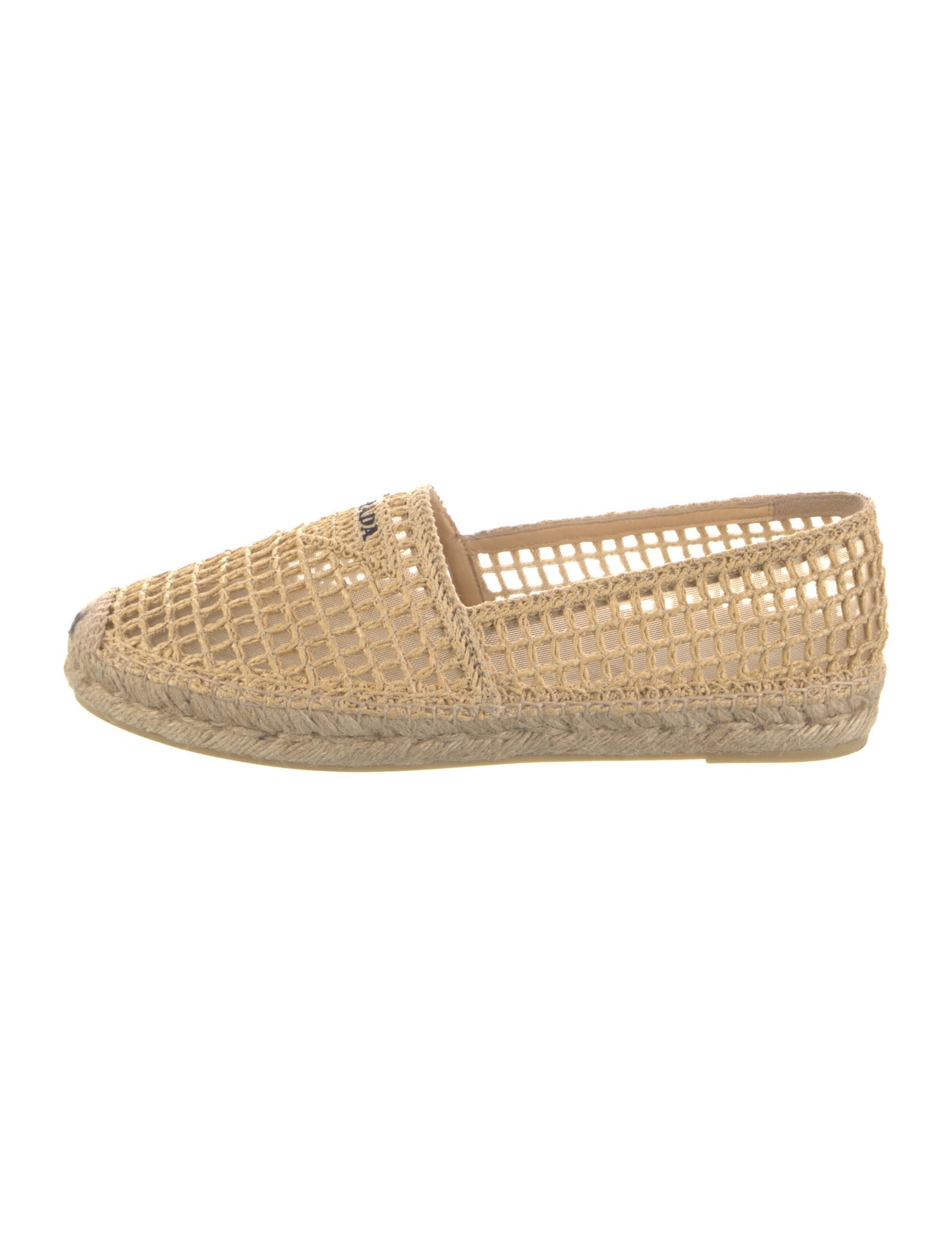 Prada Raffia Mesh Accents Espadrilles