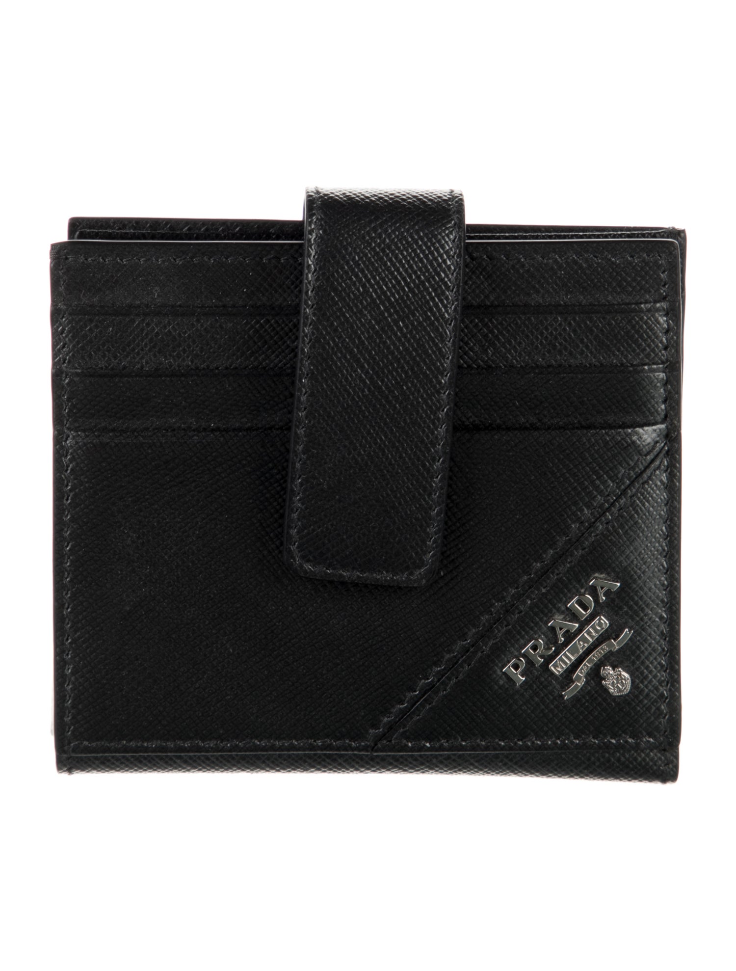 Prada Saffiano Metal Leather Compact Wallet