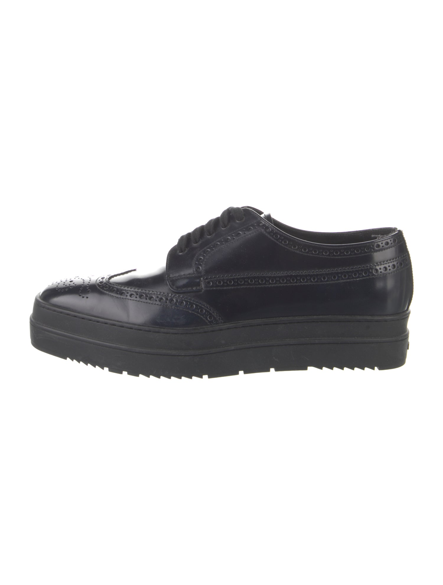 Prada Patent Leather Lasercut Accents Brogues