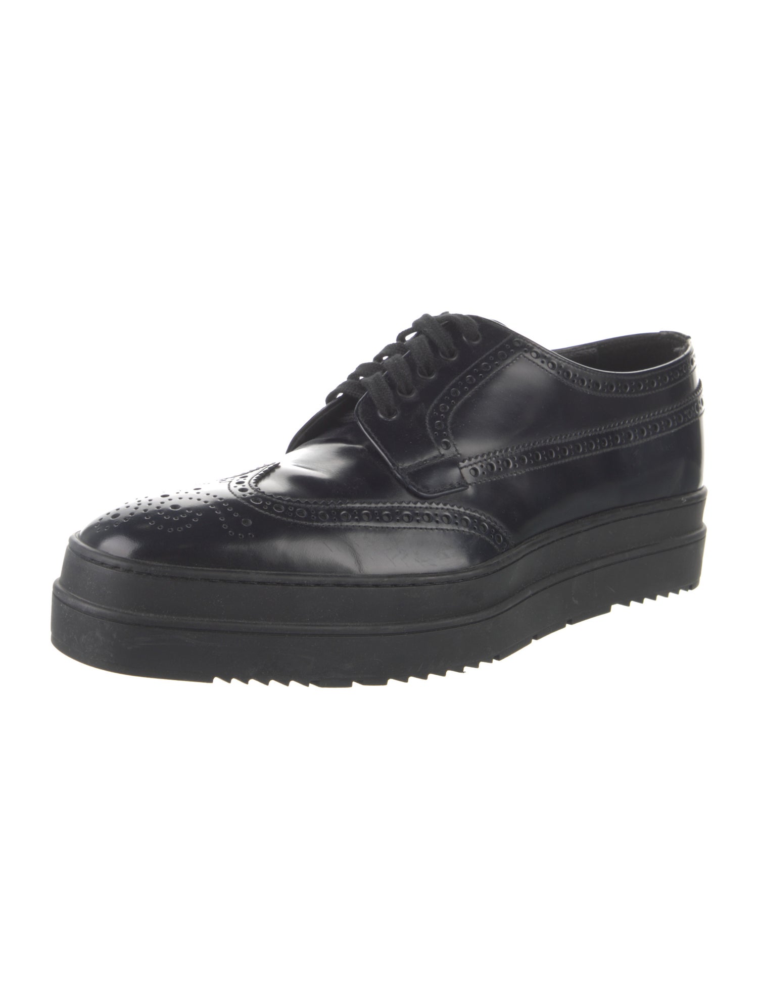 Prada Patent Leather Lasercut Accents Brogues