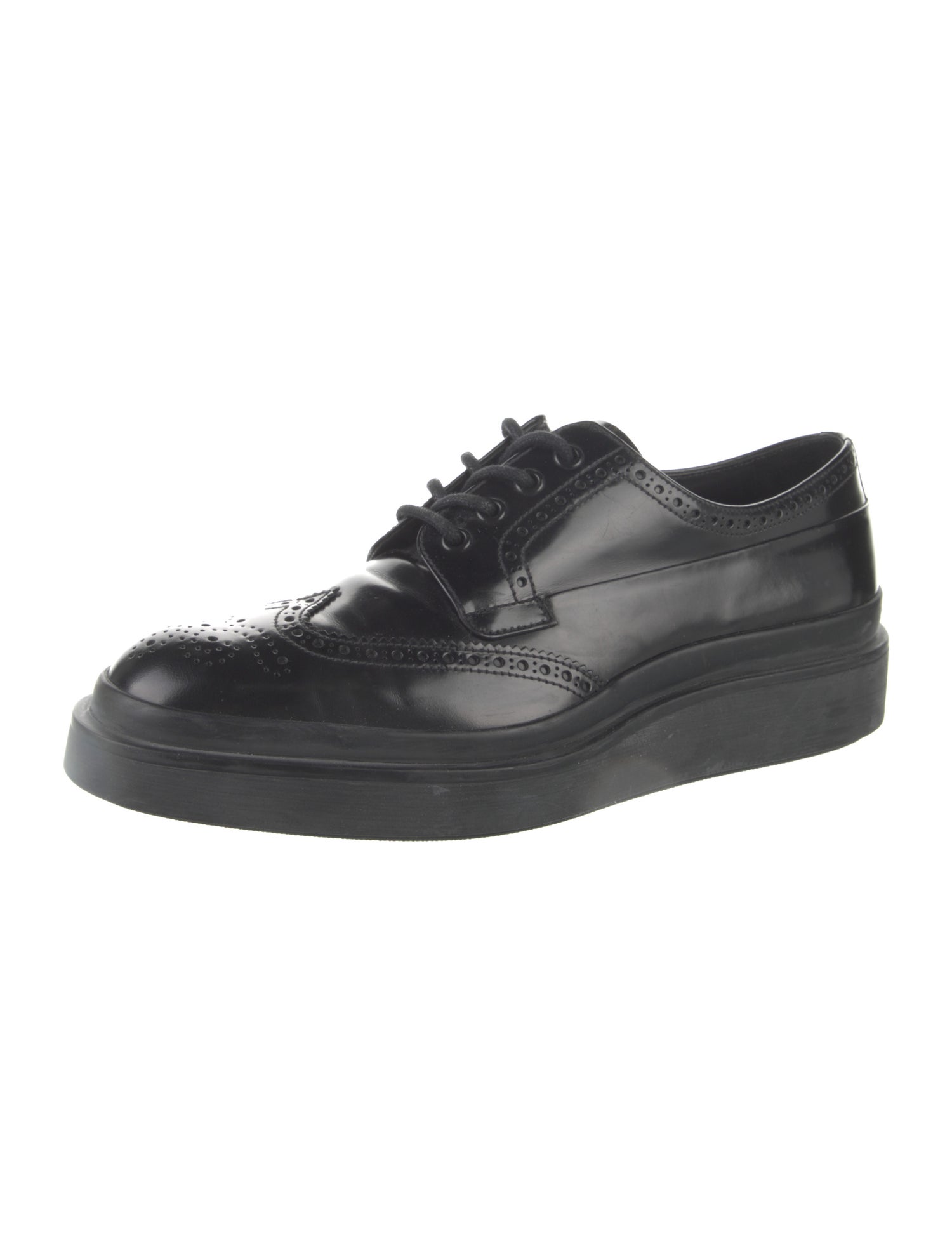 Prada Patent Leather Lasercut Accents Brogues