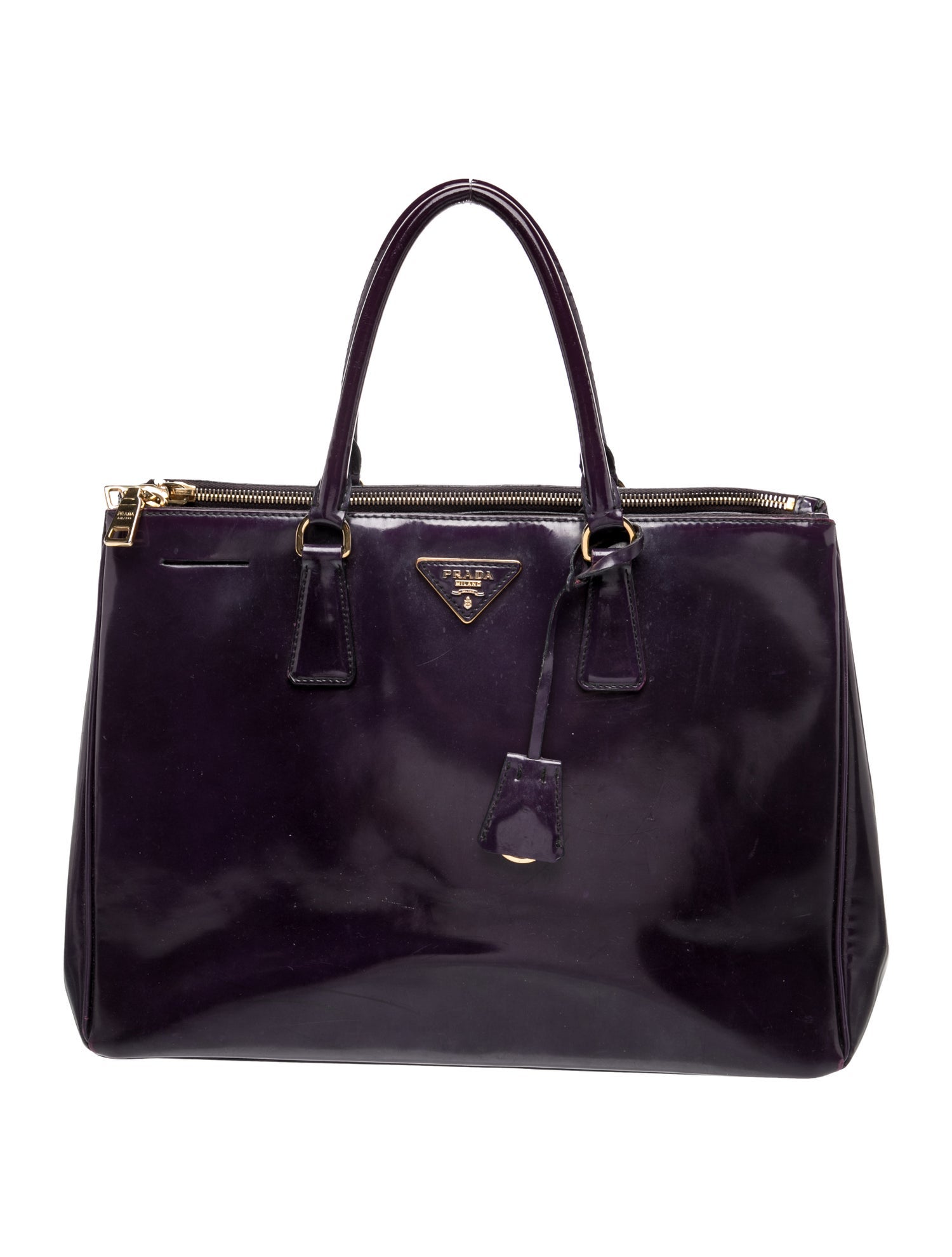 Prada Patent Leather Galleria Double Zip Large