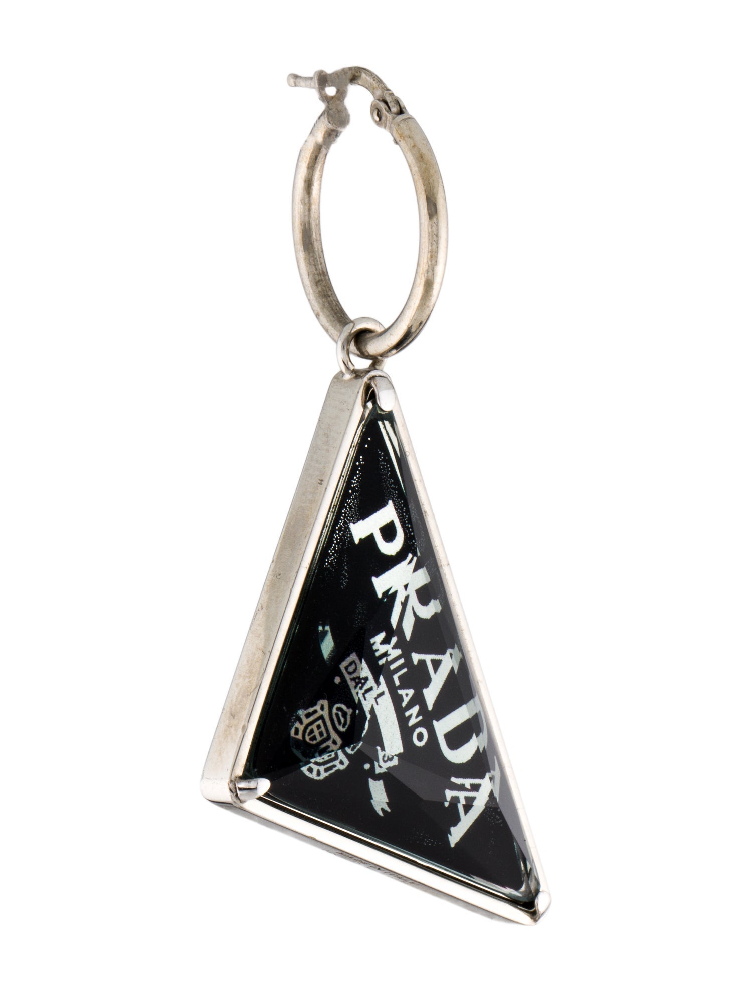 Prada Quartz Symbole Single Hoop Drop Earring