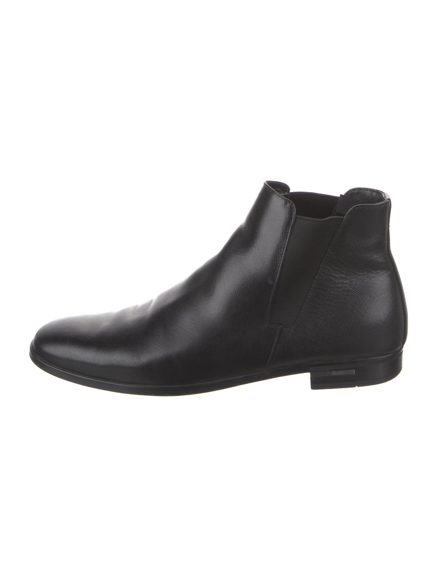Prada Saffiano Leather Chelsea Boots