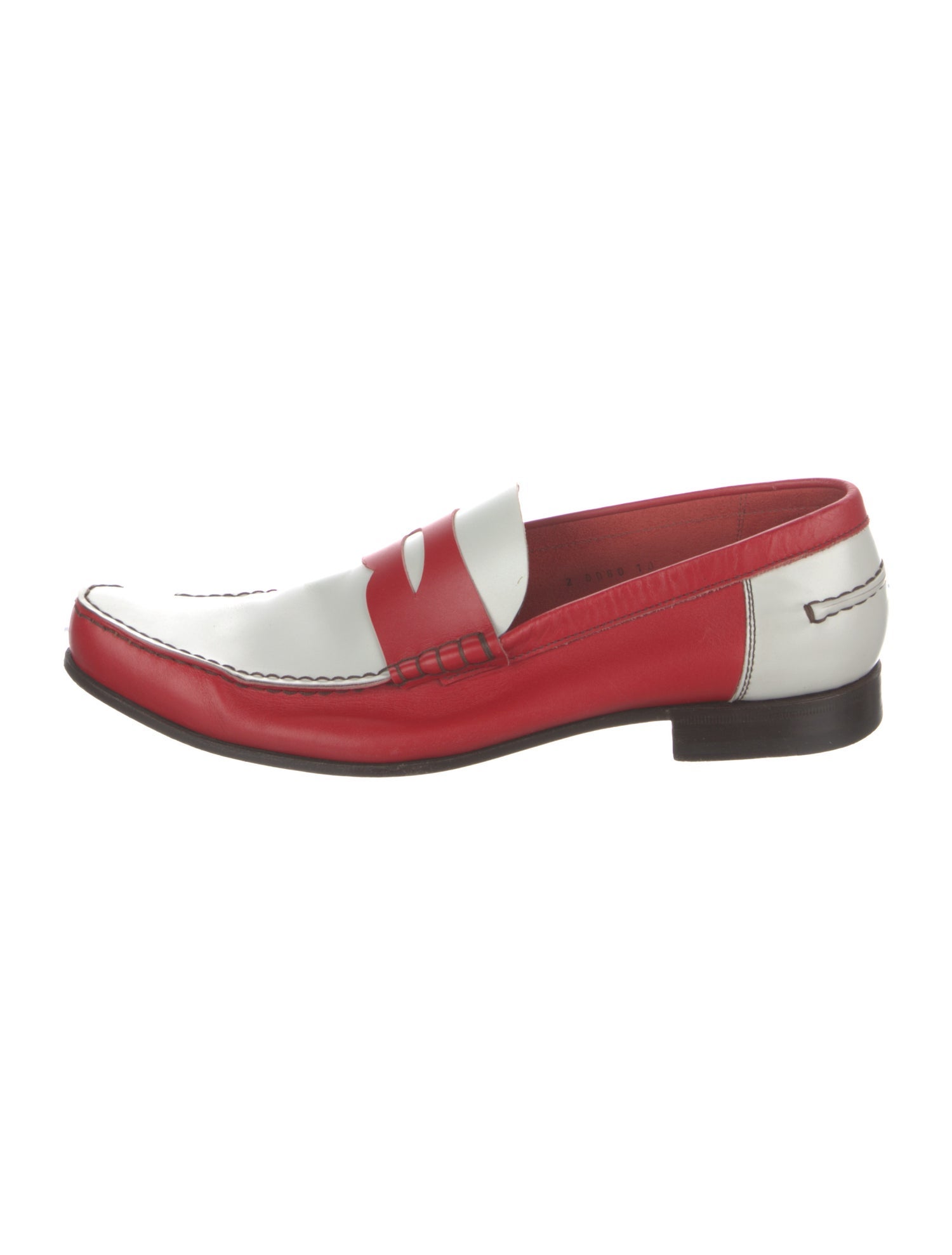 Prada Leather Colorblock Pattern Loafers