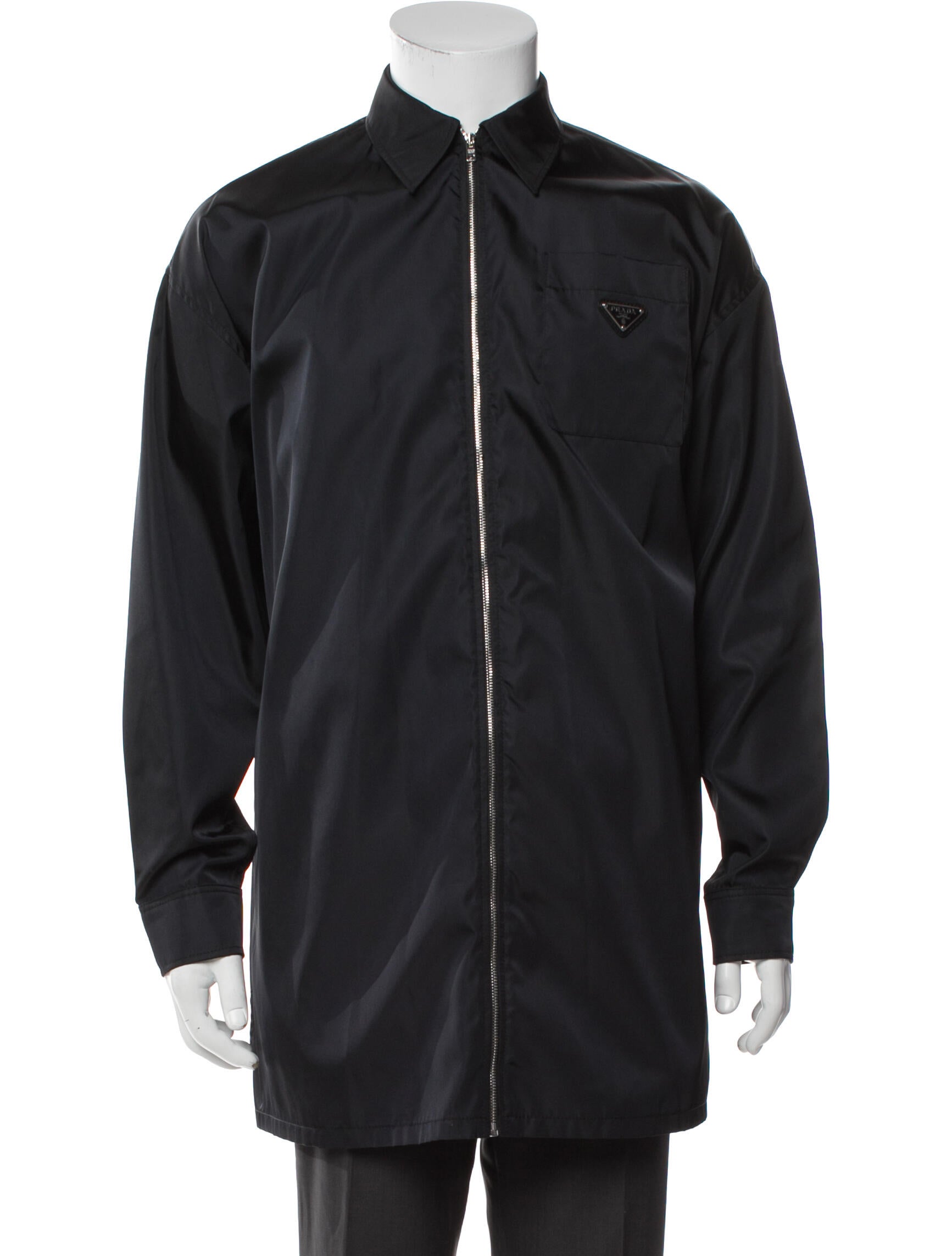 Prada 2022 Enameled Metal Triangle Windbreaker