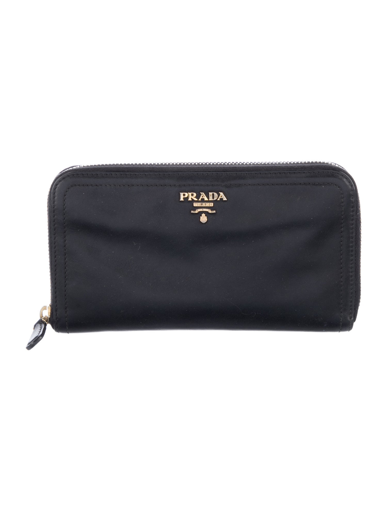 Prada Cervo Leather Continental Wallet