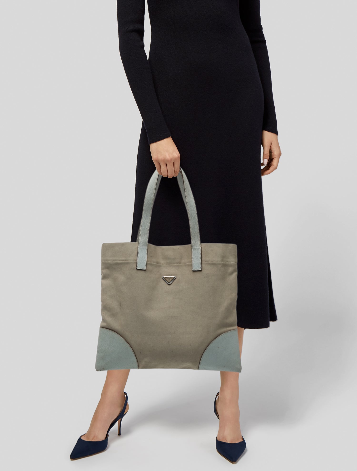 Prada Enameled Metal Triangle Tote