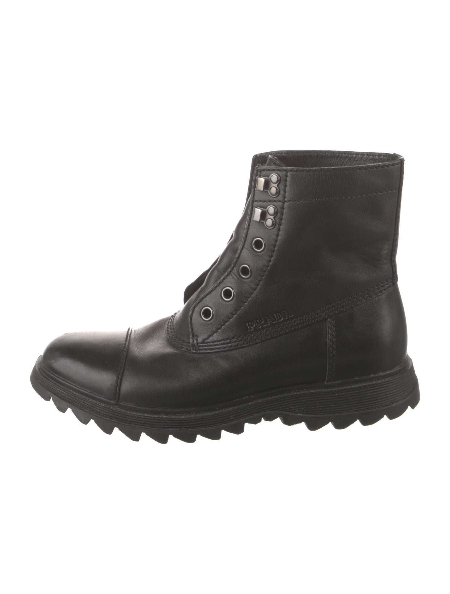 Prada Leather Combat Boots