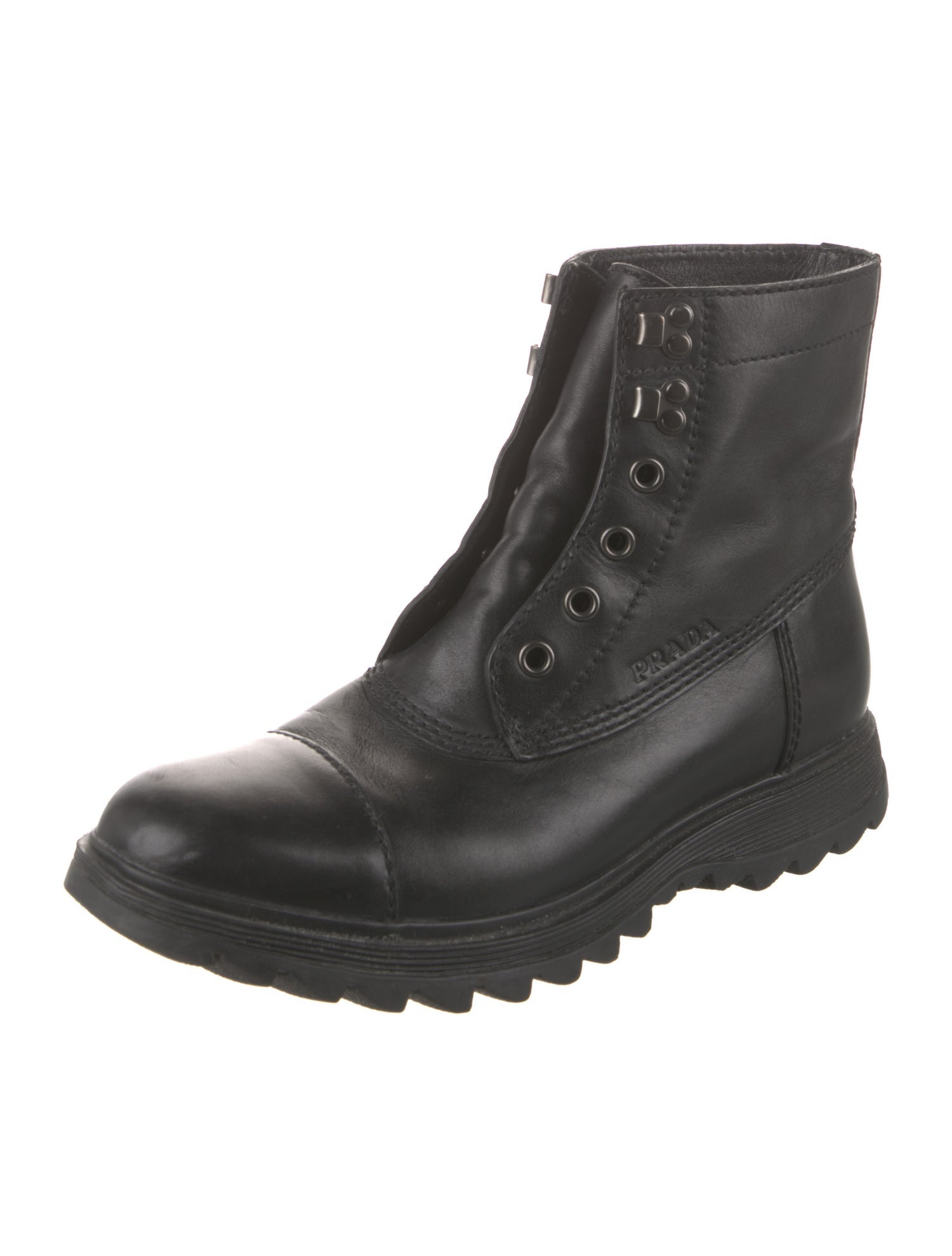 Prada Leather Combat Boots