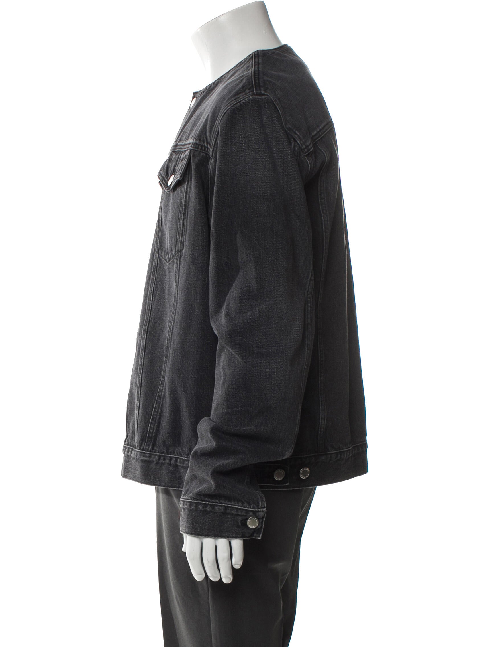 Prada 2023 Enameled Metal Triangle Denim Jacket