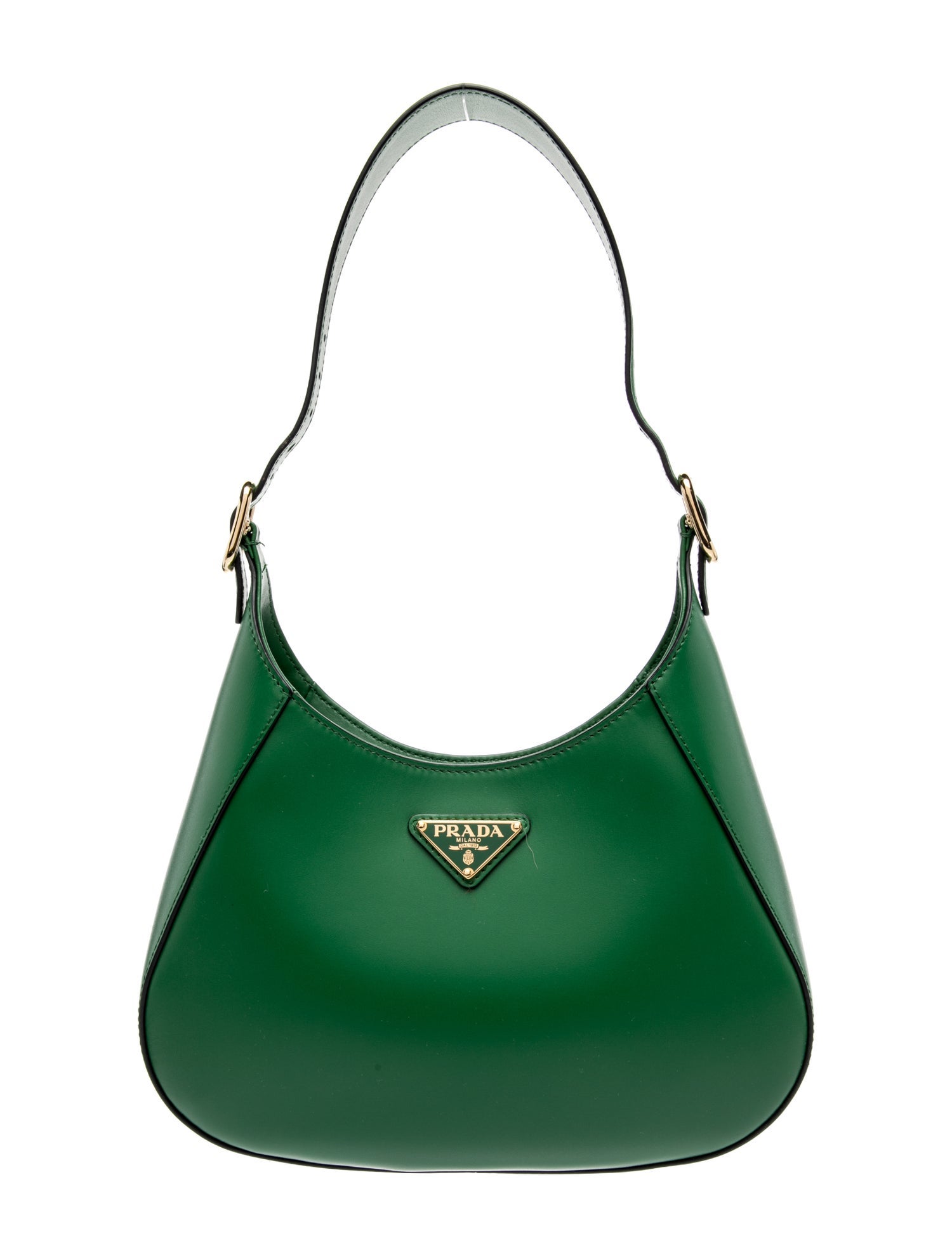 Prada Enameled Metal Triangle Cleo