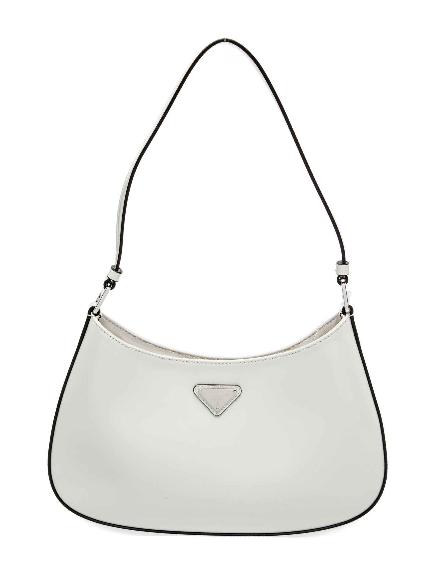 Prada Enameled Metal Triangle Cleo