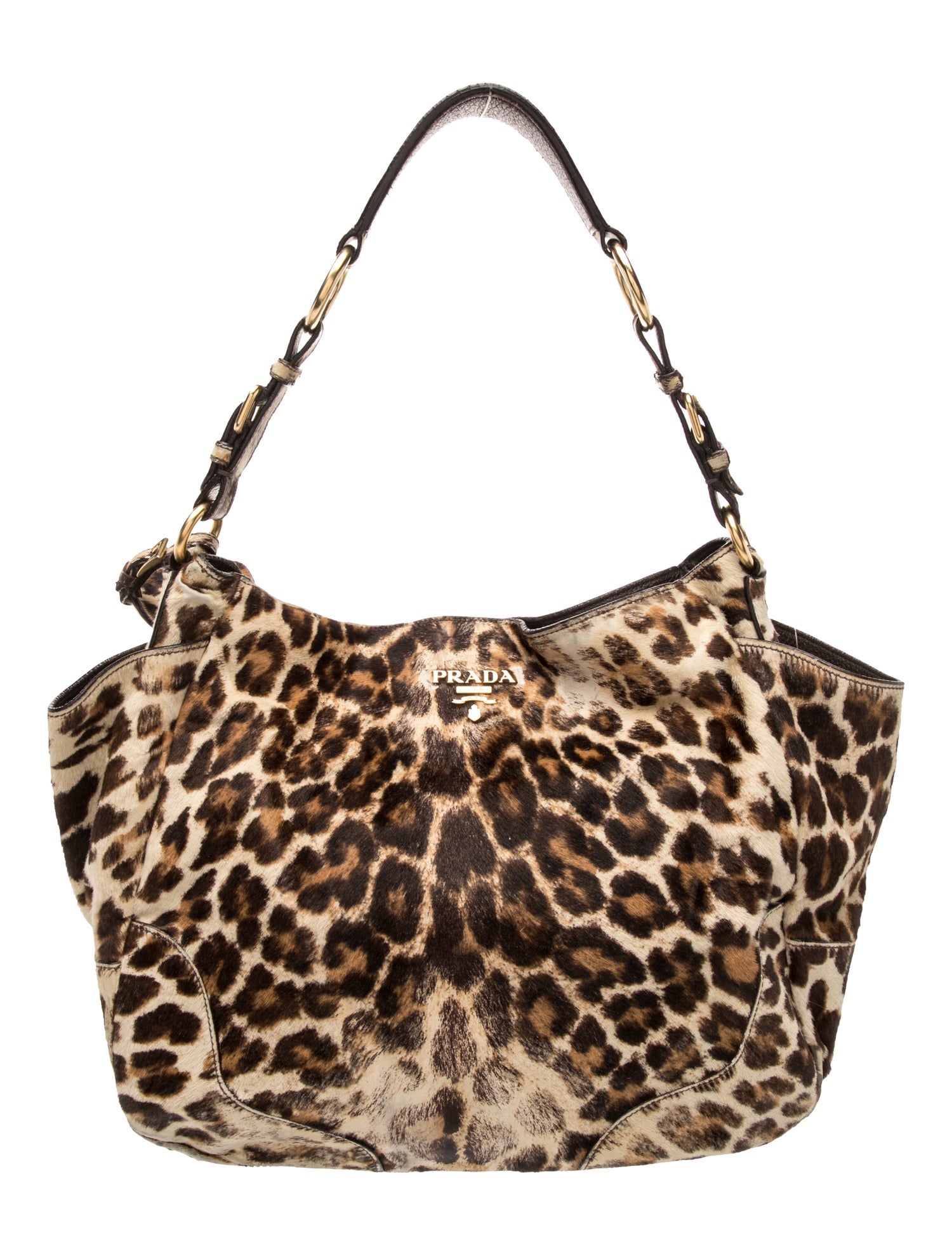 Prada Enameled Metal Triangle Shoulder Bag