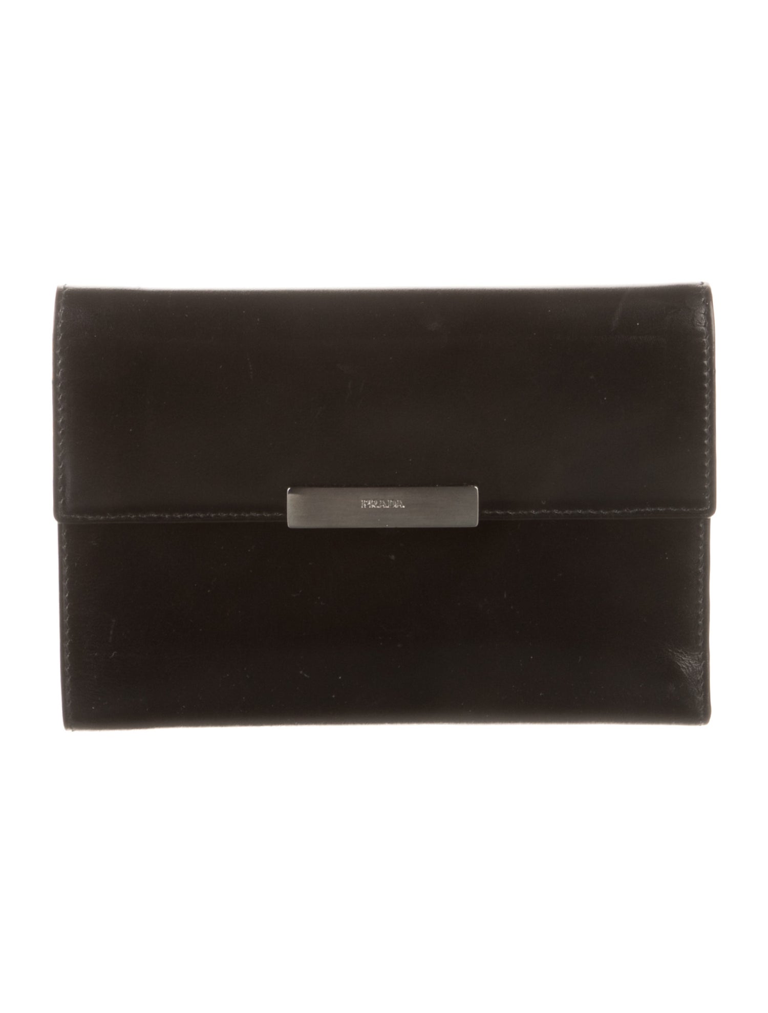 Prada Spazzolato Leather Compact Wallet