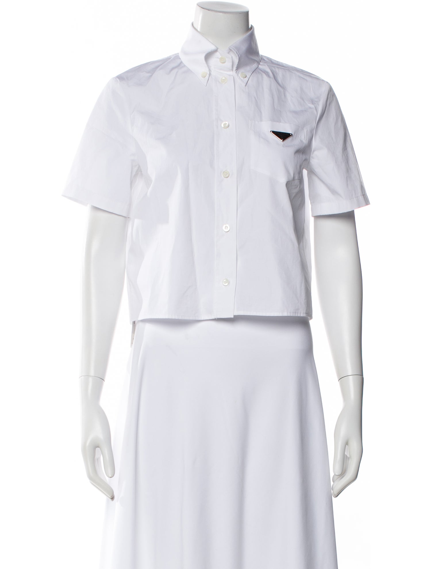 Prada 2022 Short Sleeve Button-Up Top