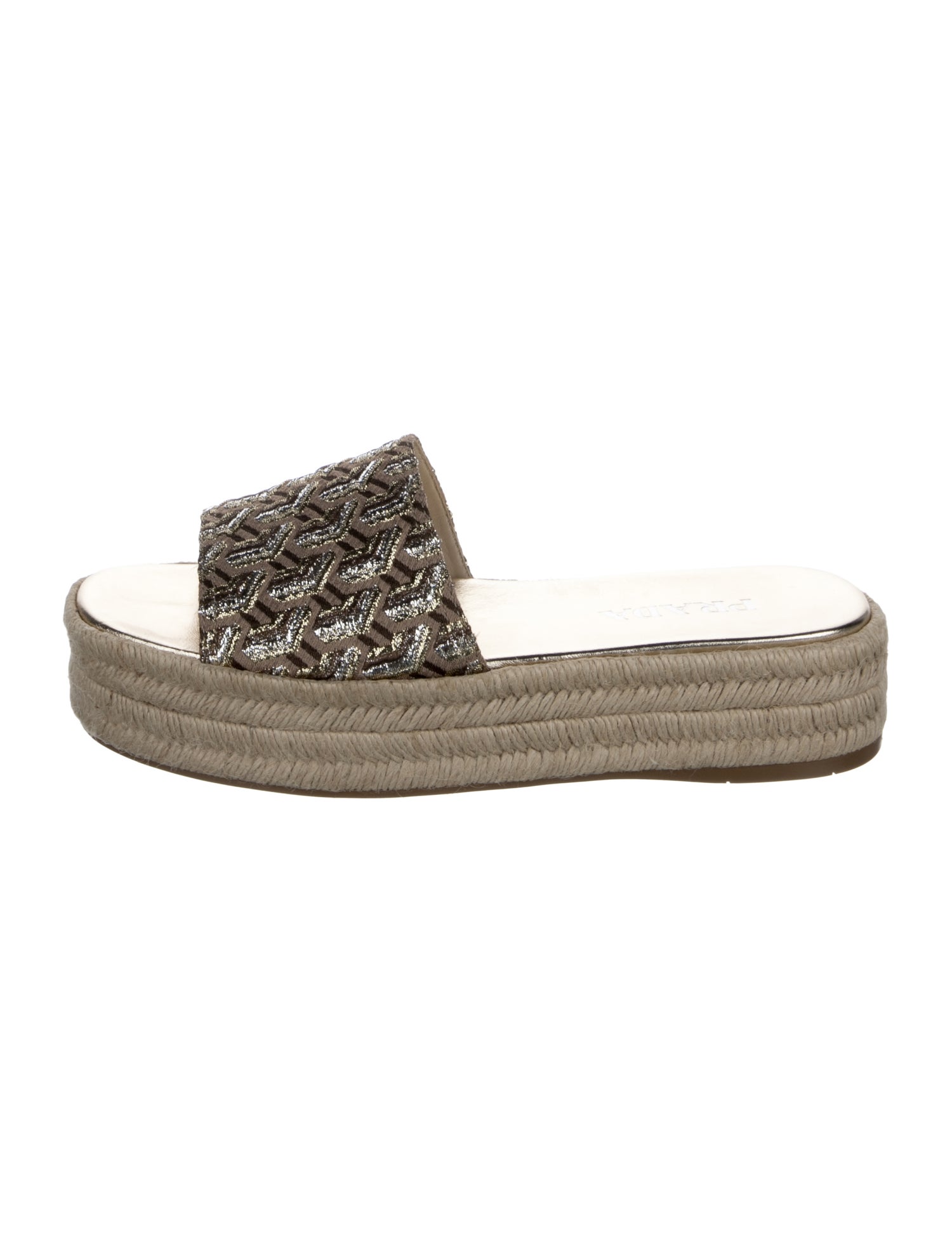 Prada Canvas Embroidered Accent Espadrilles