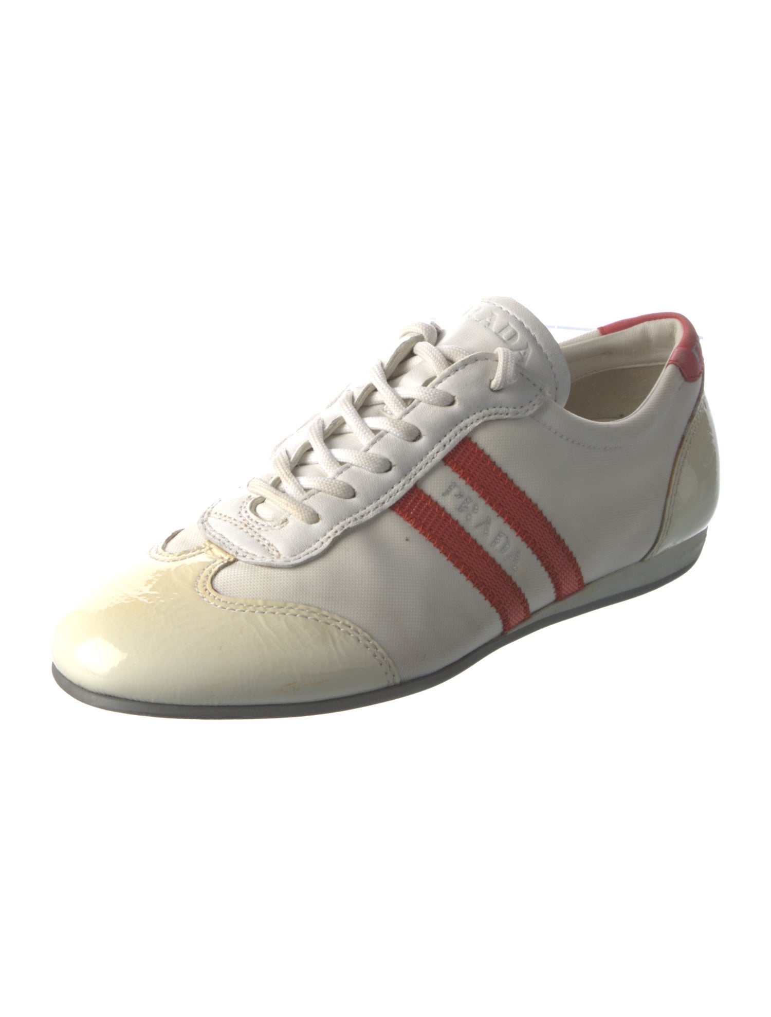 Prada Sport Patent Leather Striped Sneakers