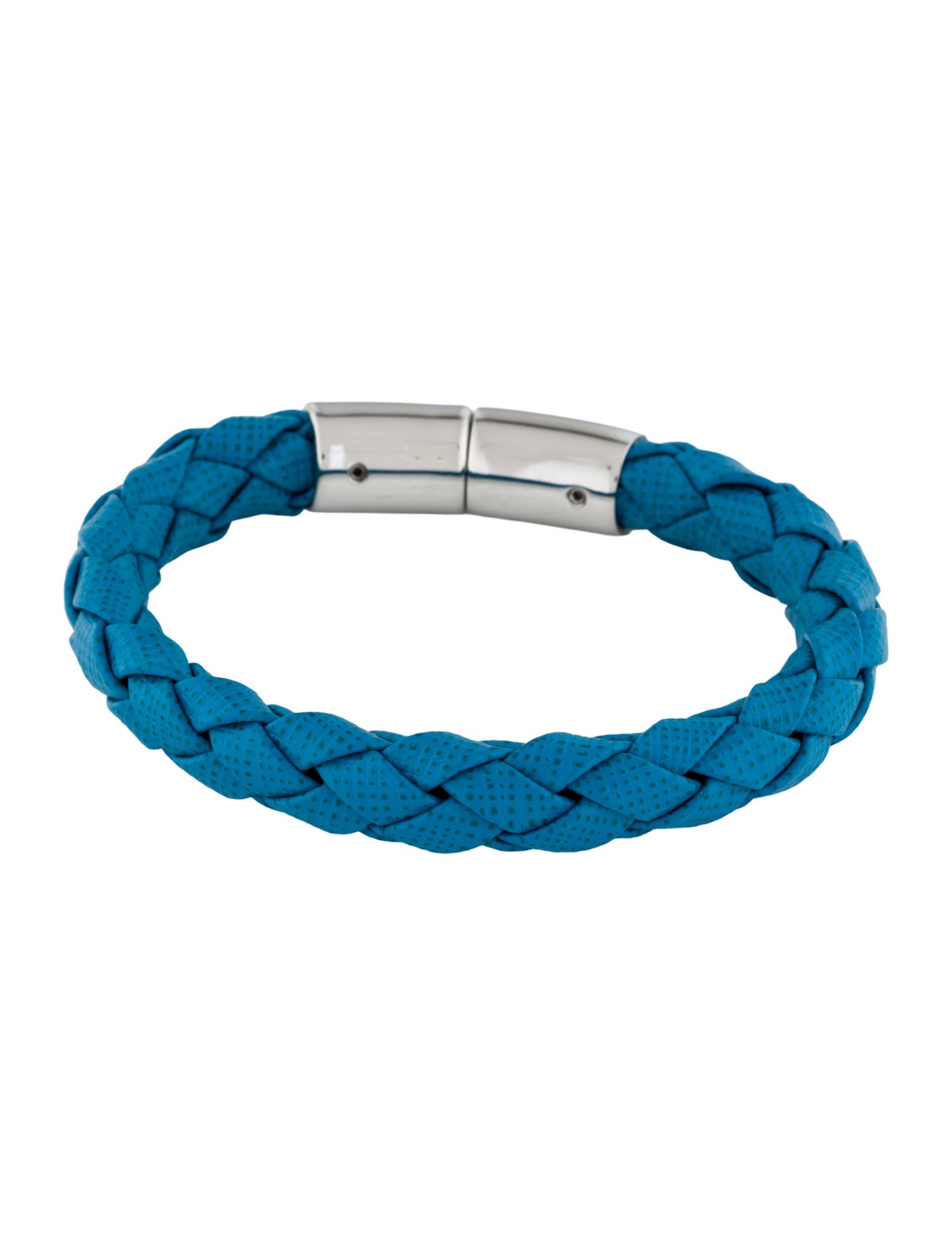 Prada Leather Woven Saffiano Wrap Bracelet