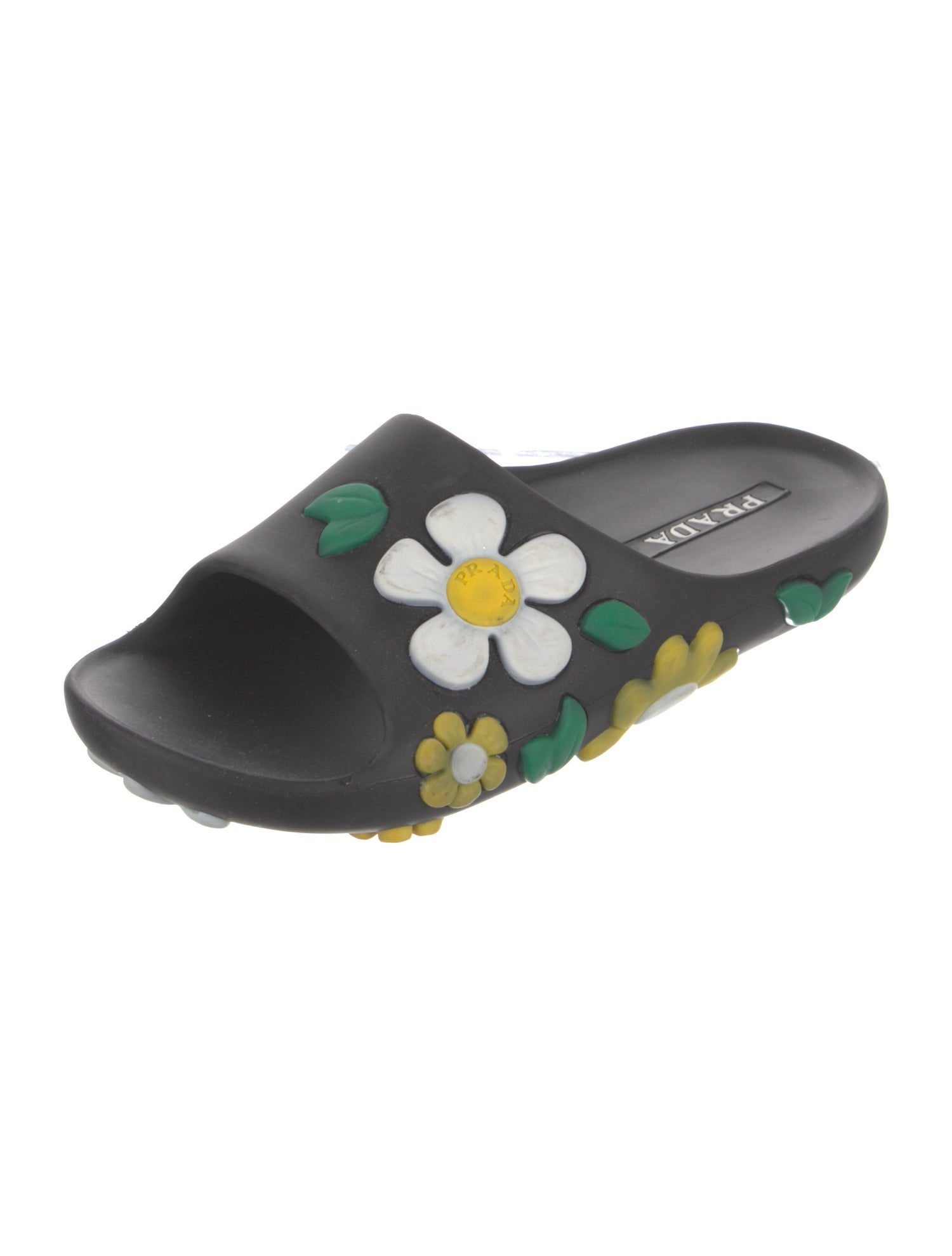 Prada Rubber Floral Print Slides