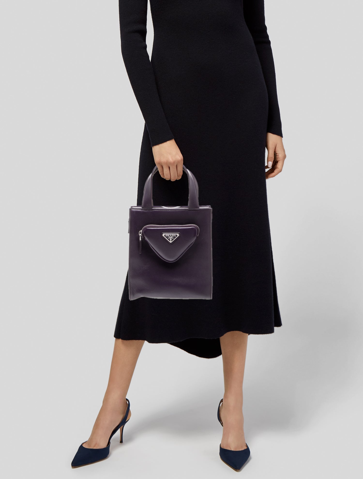 Prada Enameled Metal Triangle Tote w/ Tags