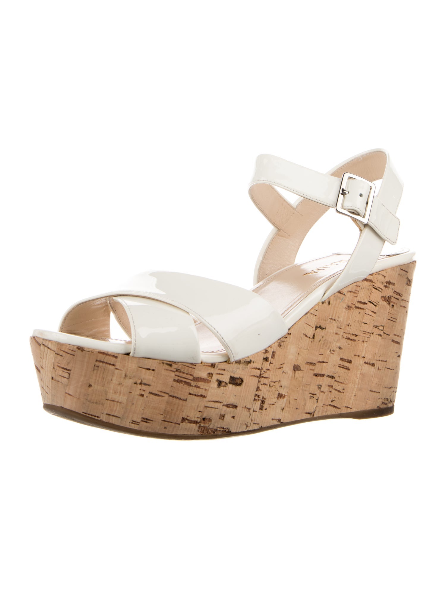 Prada Patent Leather Colorblock Pattern Sandals