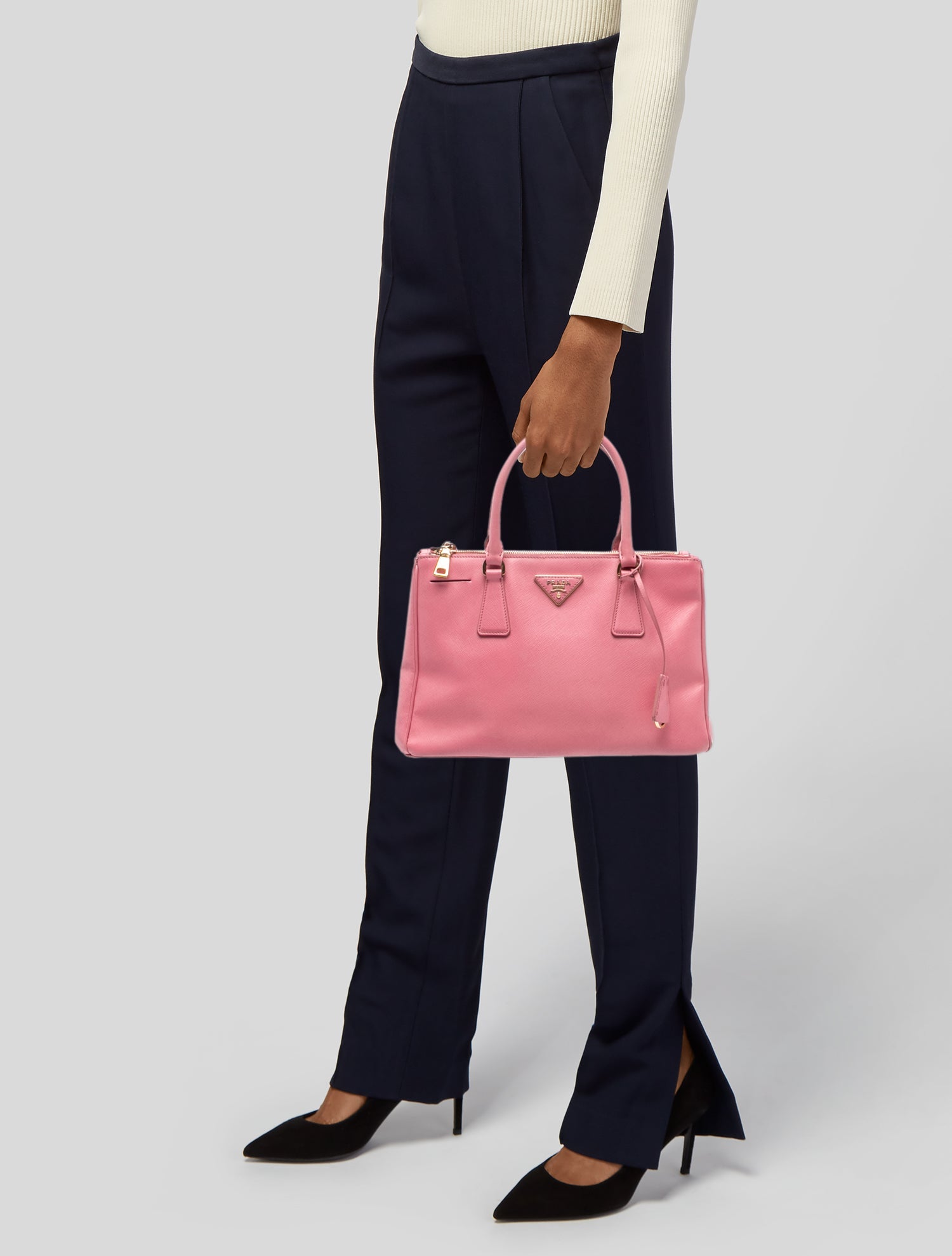 Prada Saffiano Leather Galleria Double Zip Small