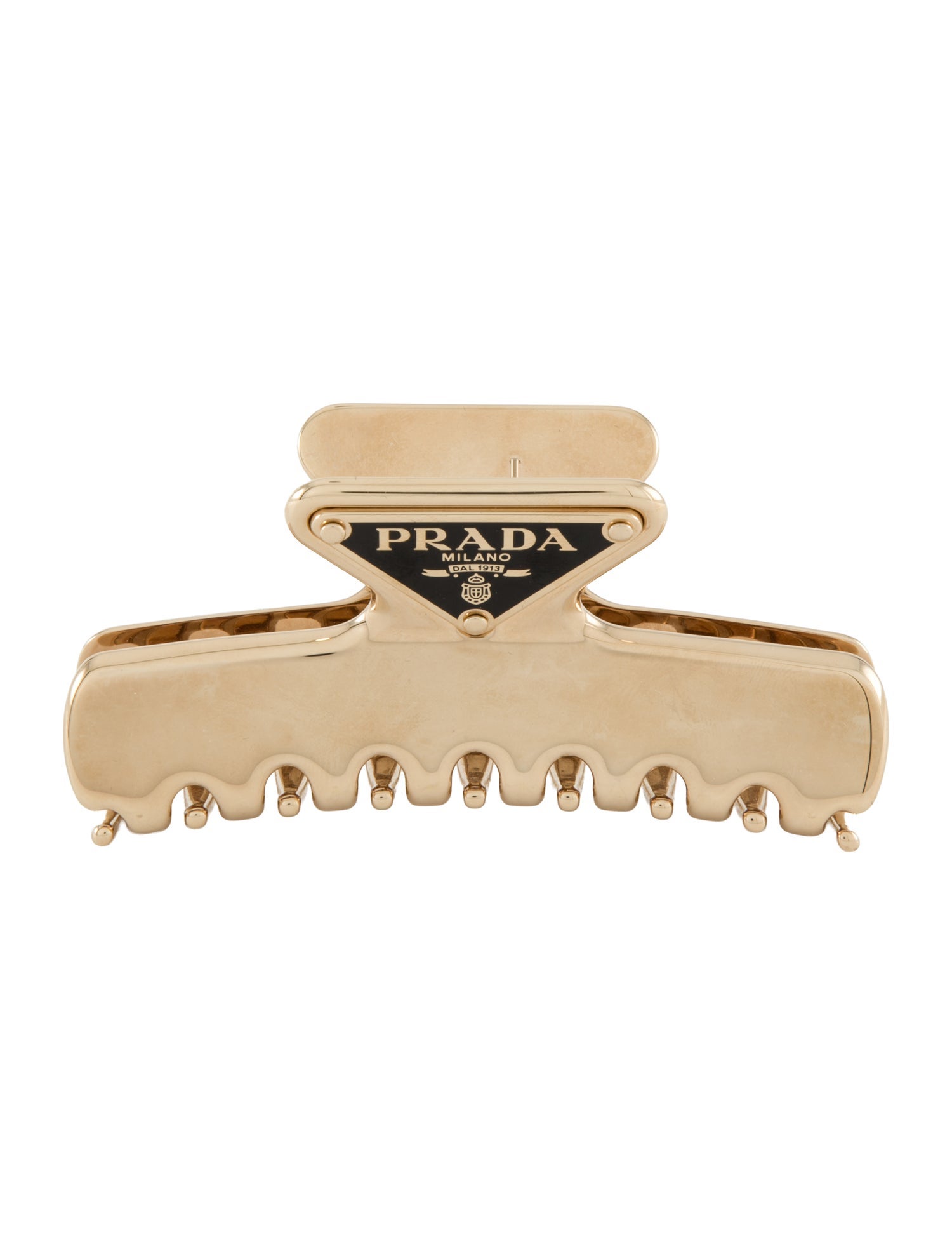 Prada Gold Logo Hair Clip